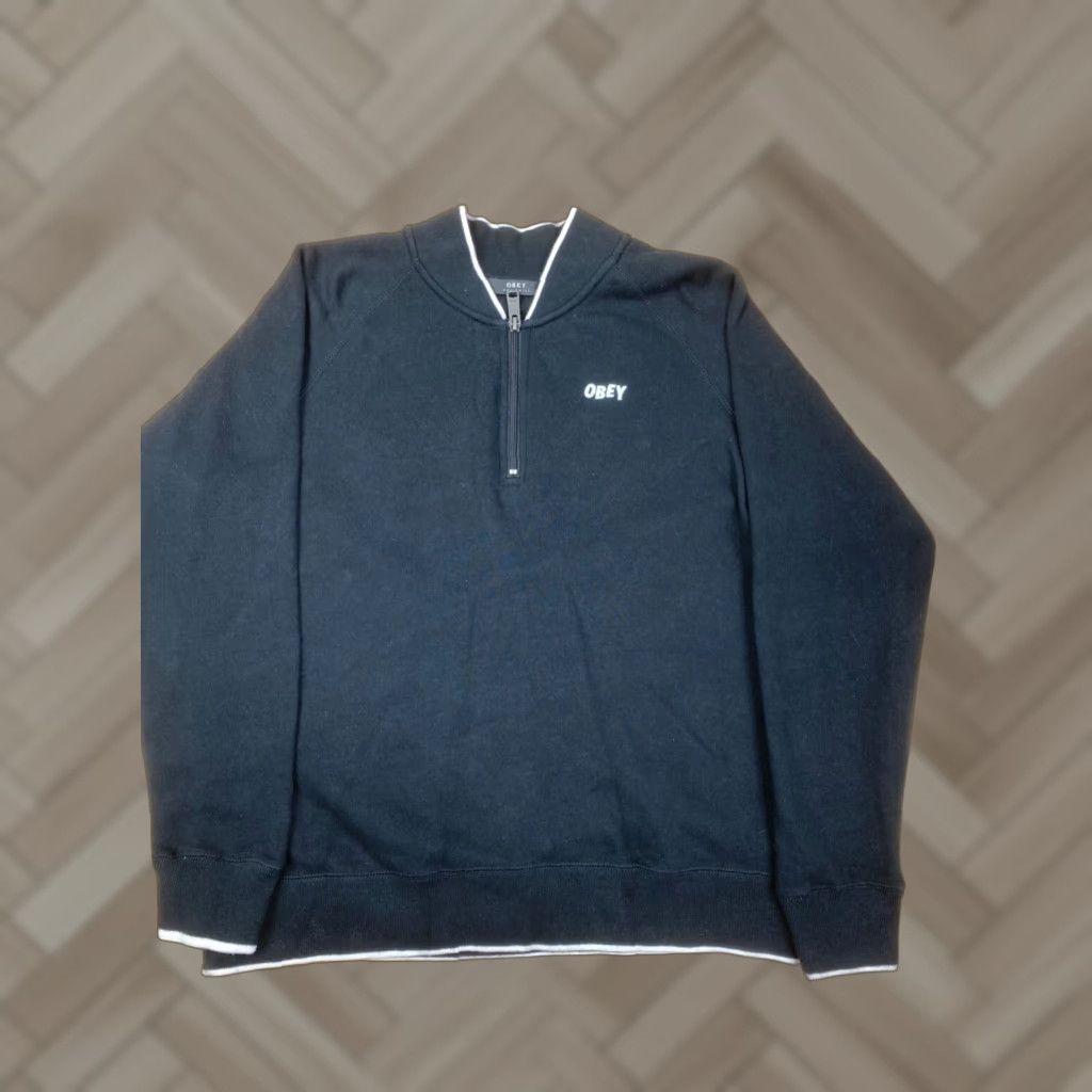 Obey OBEY Sweatshirt No Future 1/4 Zip Long Sleeve Logo Black M Men Regular Pullover Hoodie Style Casual Vector #6838 Size US M / EU 48-50 / 2 - 1 Thumbnail