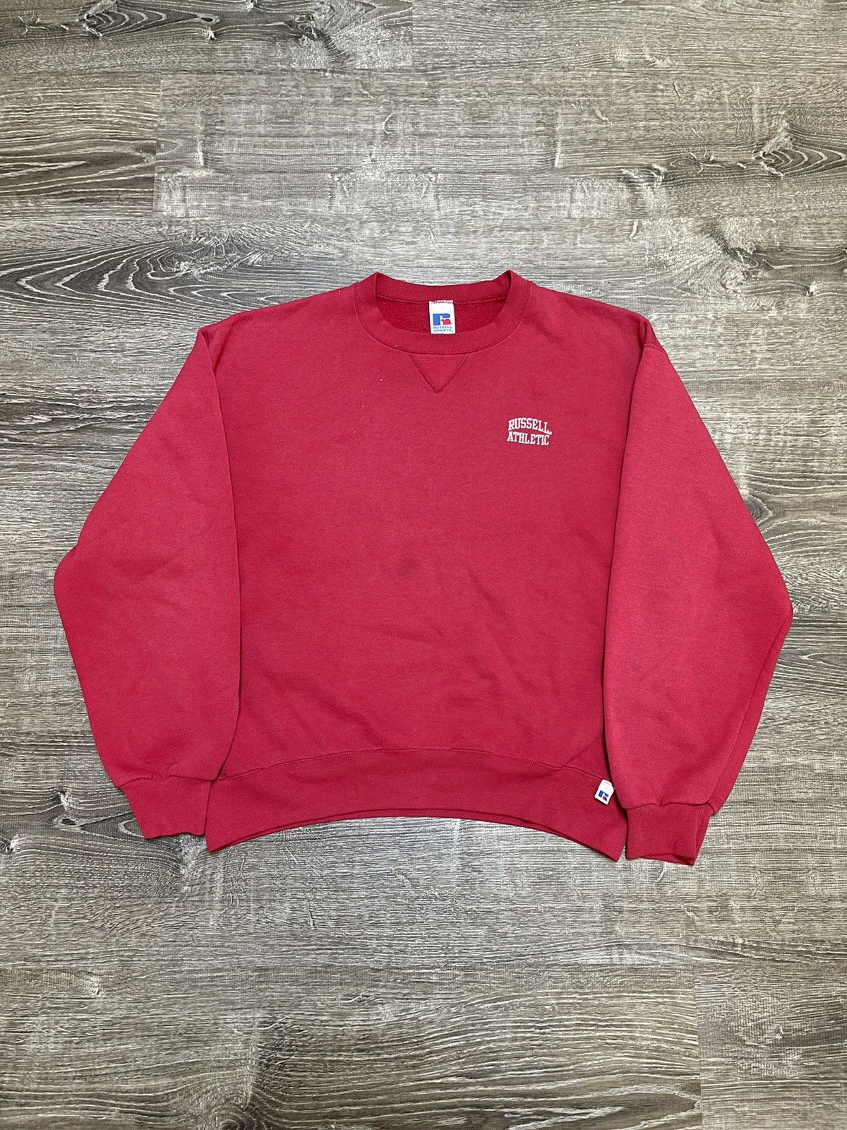 Russell Athletic × Vintage Vintage 90s Russell Athletic Cherry Red Crewneck Sweatshirt Size US L / EU 52-54 / 3 - 1 Thumbnail
