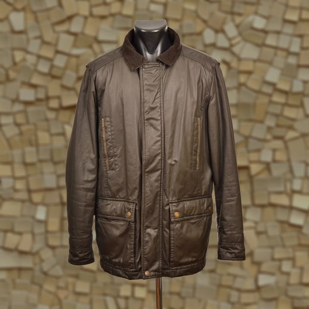 Vintage DDP John Lewis Wax Cotton Jacket L Mens Brown Jacket Wax Cotton Pea Coat 60s style Size US L / EU 52-54 / 3 - 1 Thumbnail