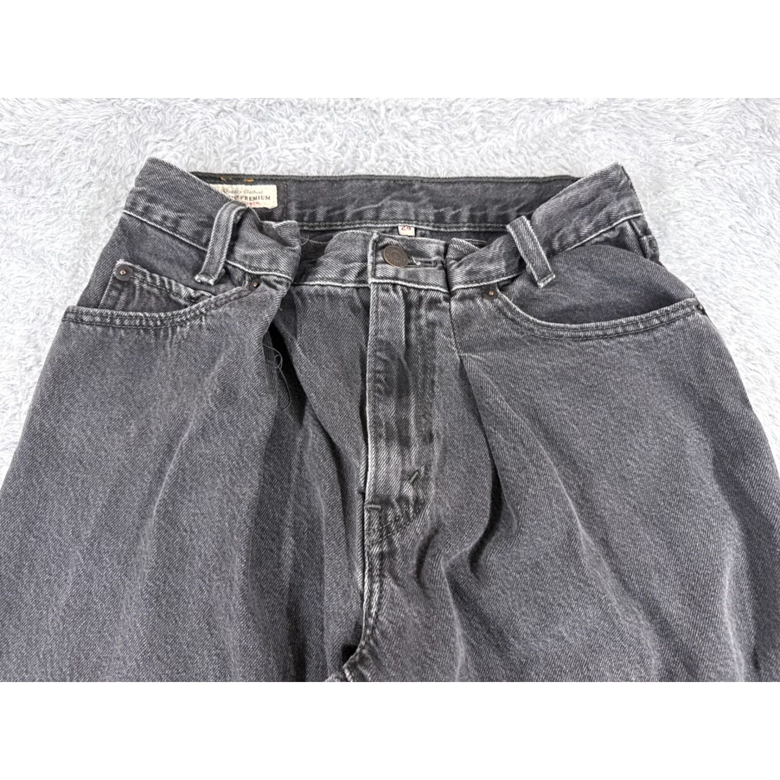 Levi's Levi's Women's Wide-Leg Denim Pants 24 Black Cotton Vintage 90s Baggy Jeans Size 42" / US 20 - 4 Thumbnail