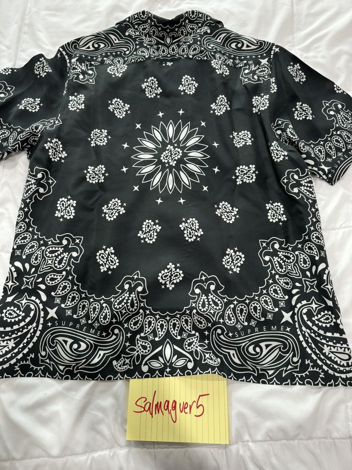Supreme Supreme Black Bandana Silk S/S Shirt Size US L / EU 52-54 / 3 - 2 Thumbnail