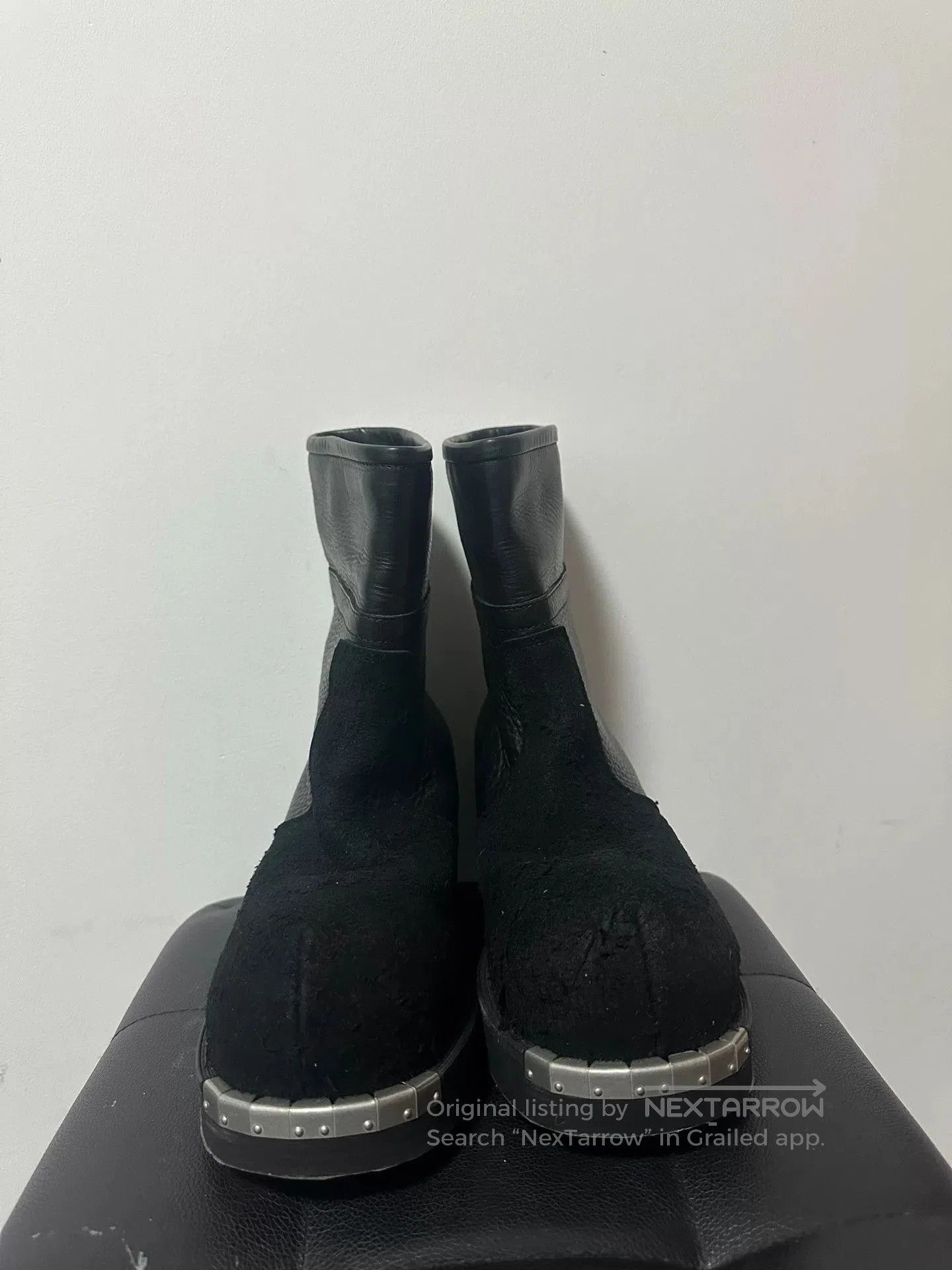 MM6 black metallic ankle boots by maison margiela. Size US 10 / EU 43 - 1 Thumbnail