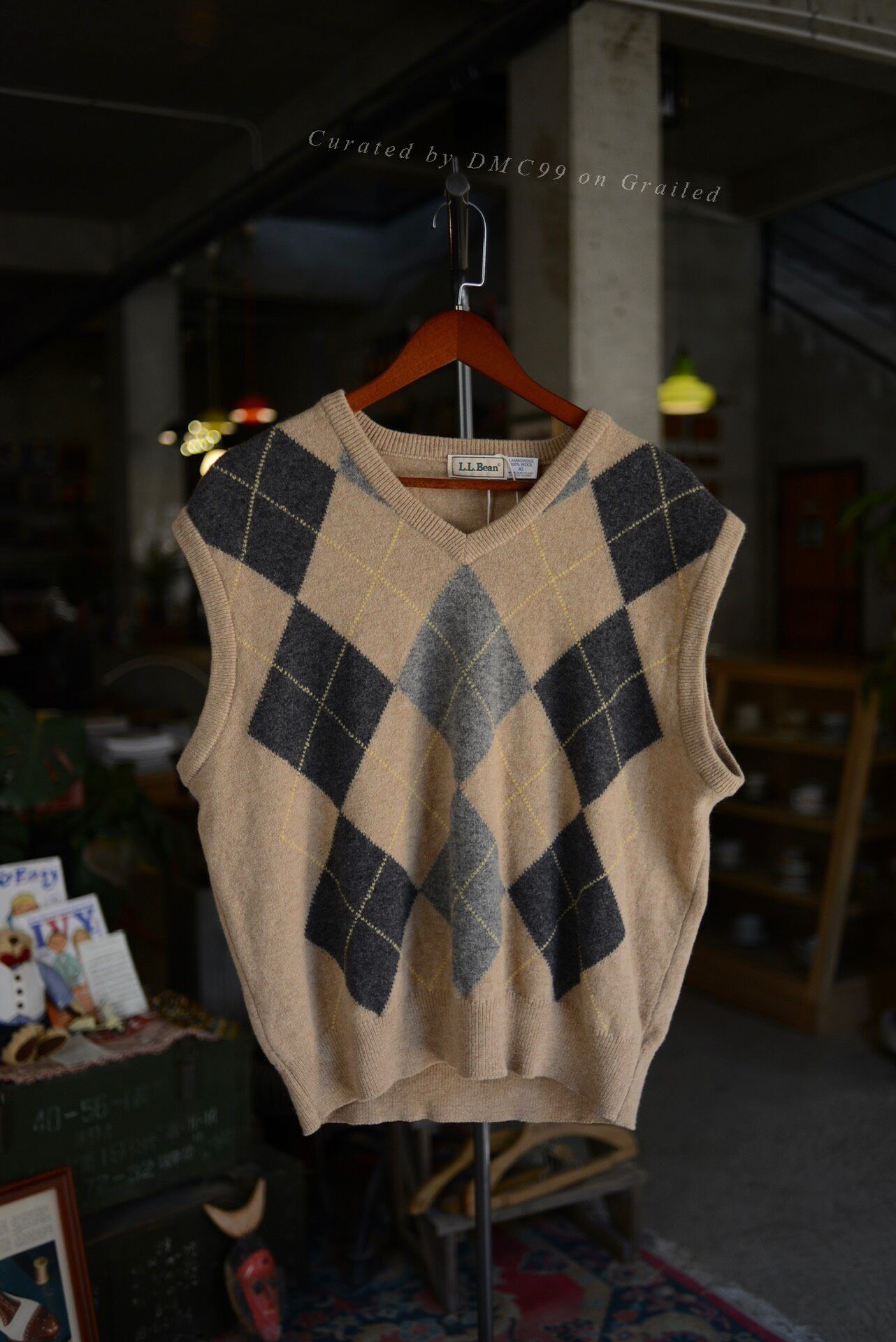 Vintage Vintage L.L. Bean 1980s Wool Argyle Vest Size US XL / EU 56 / 4 - 1 Thumbnail