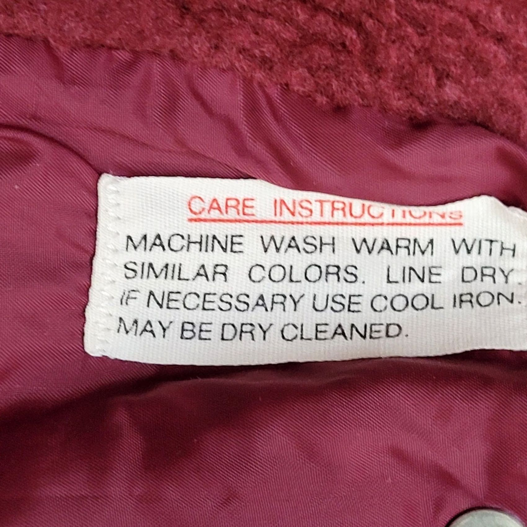 Sears VINTAGE MOD Jacket Medium 22x27 Sherpa-Lined Jacket Red Mens 70s Retro 70s Style Classic Coat Short Length Snap Closure All Seasons Fitted Cuff Baggy Size US M / EU 48-50 / 2 - 7 Thumbnail