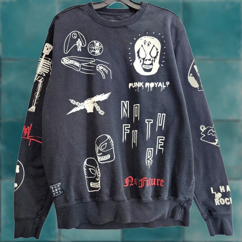 Vintage Vintage 50s 60s Black Flock Print Sweatshirt XL | Grailed