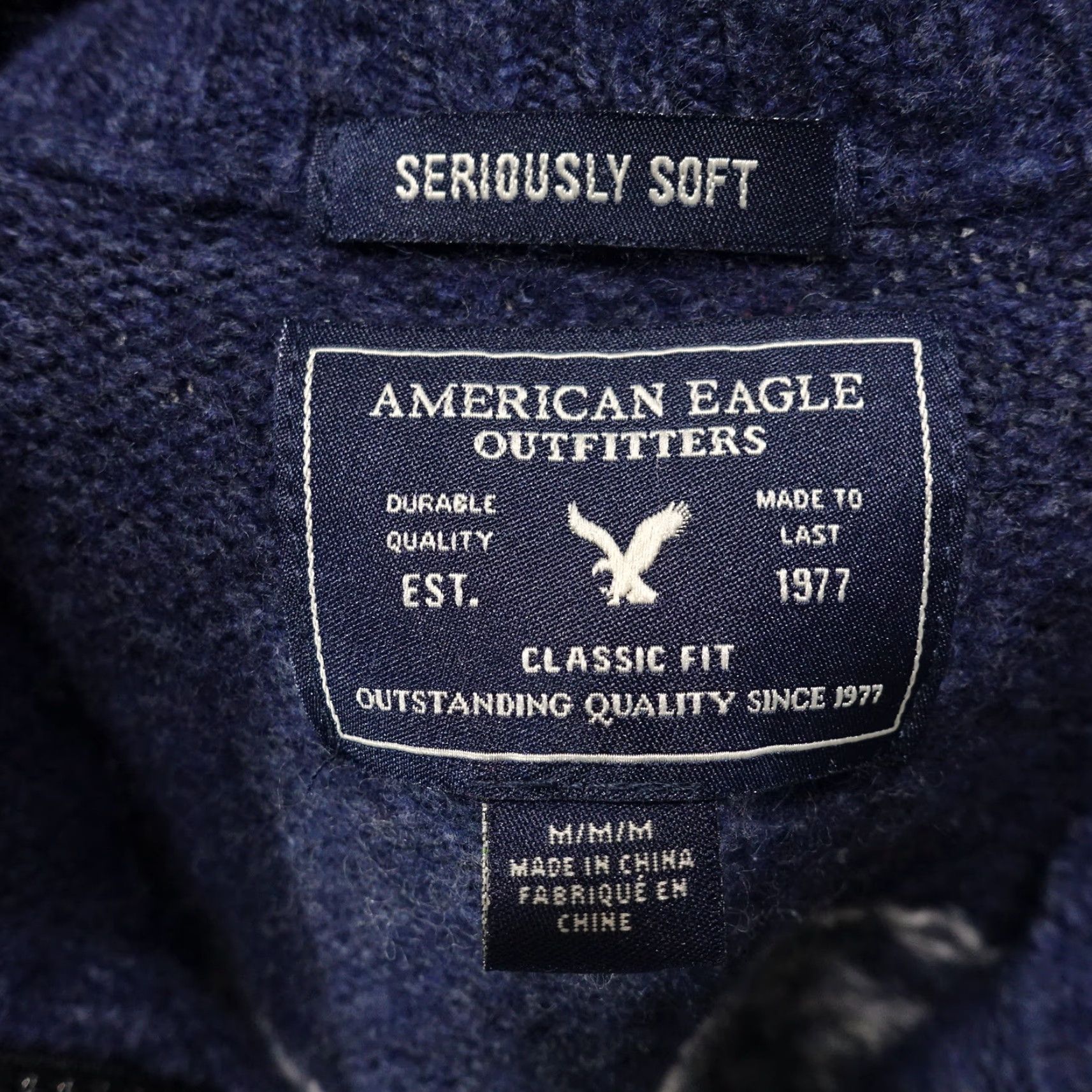 American Eagle Outfitters AMERICAN EAGLE SERIOUSLY SOFT MOCK NECK PULLOVER SWEATER MENS MEDIUM BLUE COTTON WOOL BLEND Size US M / EU 48-50 / 2 - 6 Thumbnail