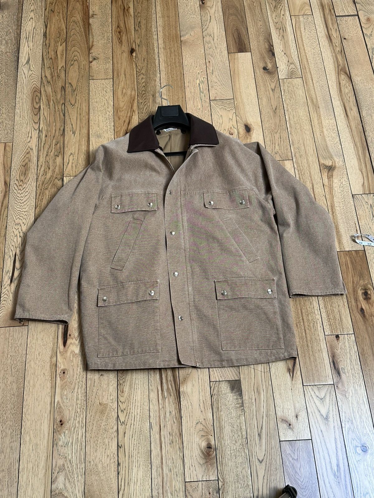Cotton Canvas Hunting Blouson Leather Collar