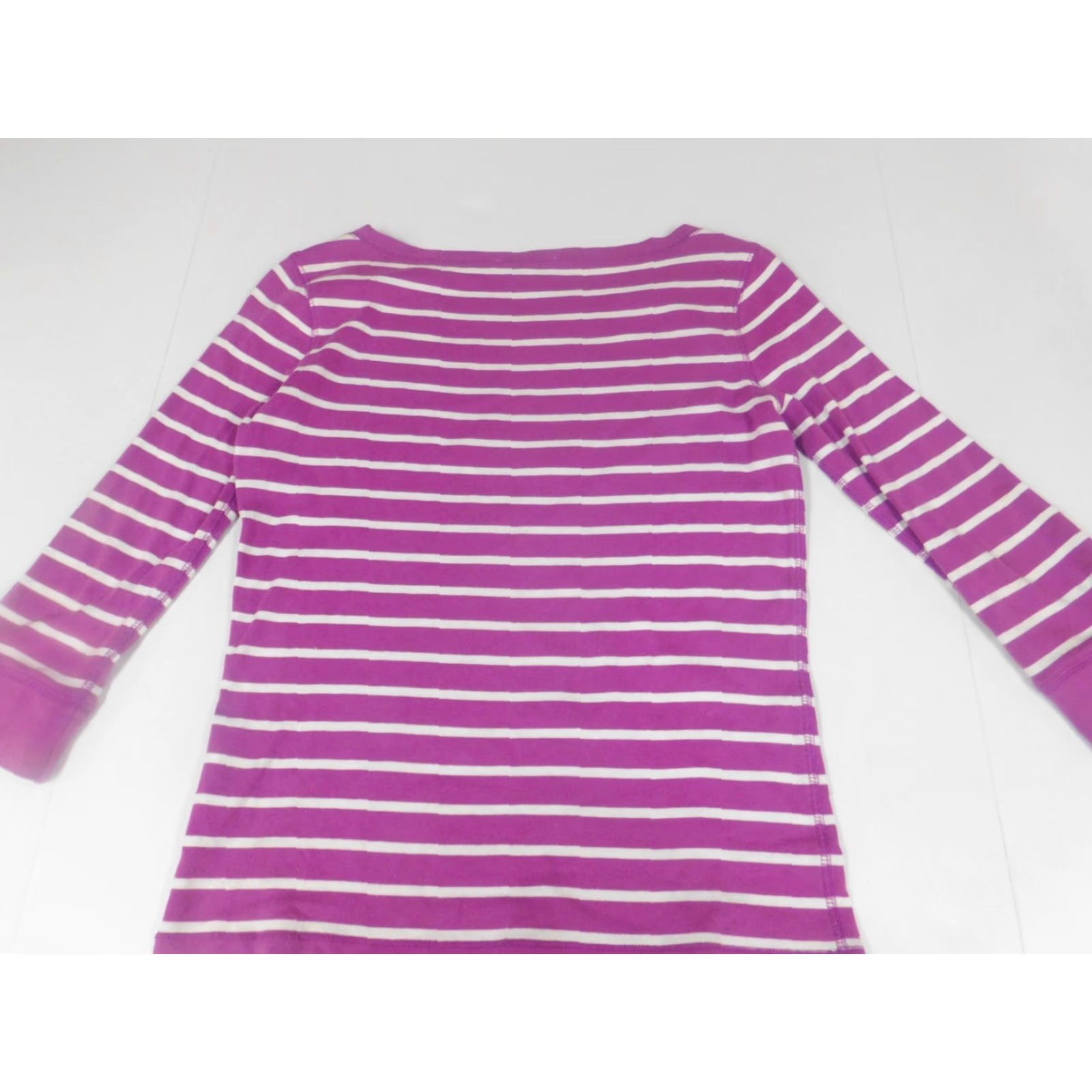 Jones New York Jones New York Blouse Womens Medium purple Striped Pullover Crew Neck Button Casual Shirt Modern Classic Ladies Regular Size M / US 6-8 / IT 42-44 - 6 Thumbnail