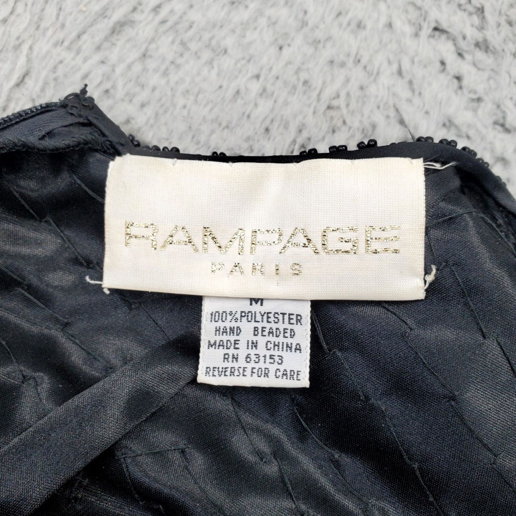 Vintage Rampage Paris Bodycon Dress Women M Black Sequin Embellished Scoop Neck Backless Size M / US 6-8 / IT 42-44 - 3 Thumbnail