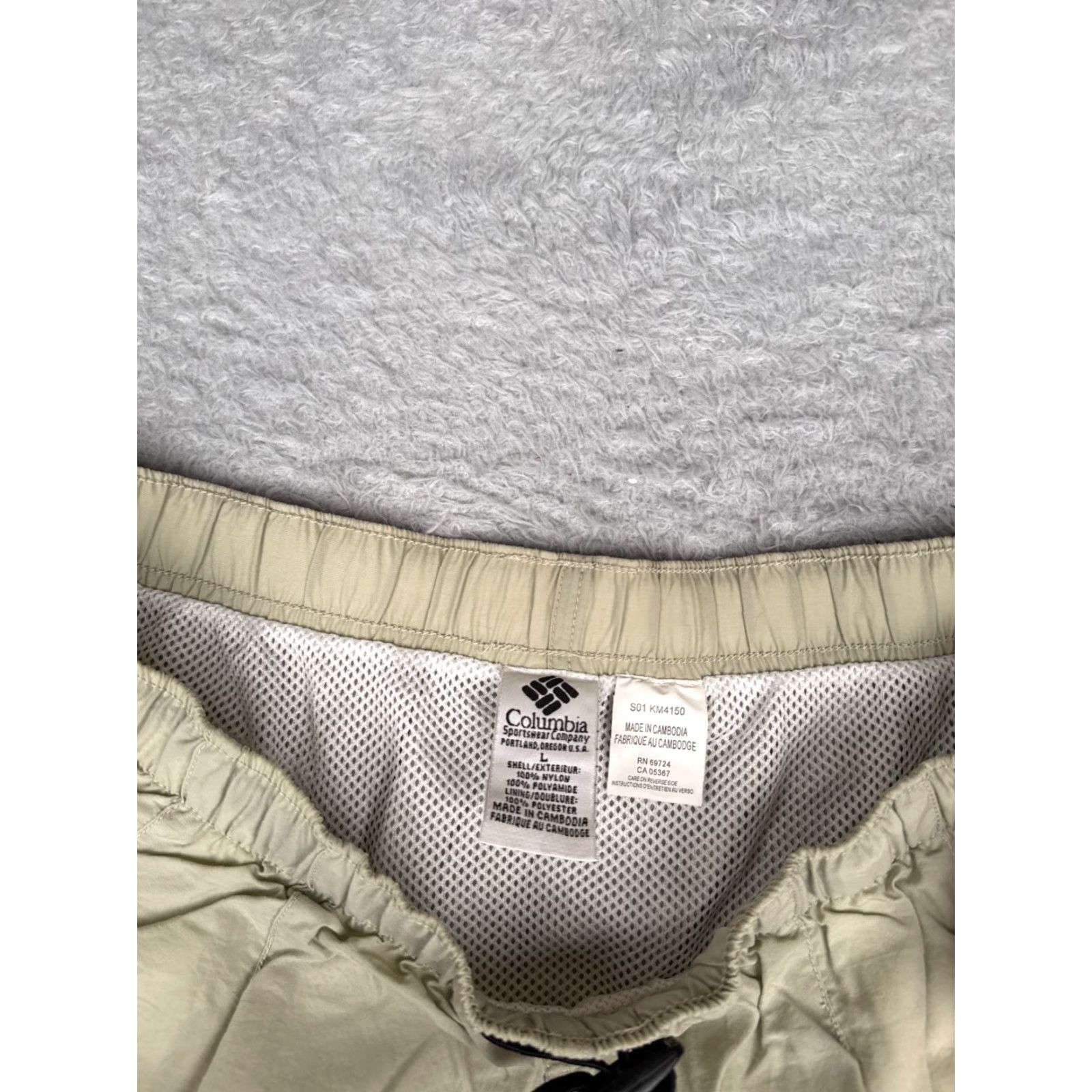 Vintage Columbia Shorts Men L beige Belted Lined Cargo Nylon 36x7 Outdoor Shell 90s? Size US 33 - 6 Thumbnail
