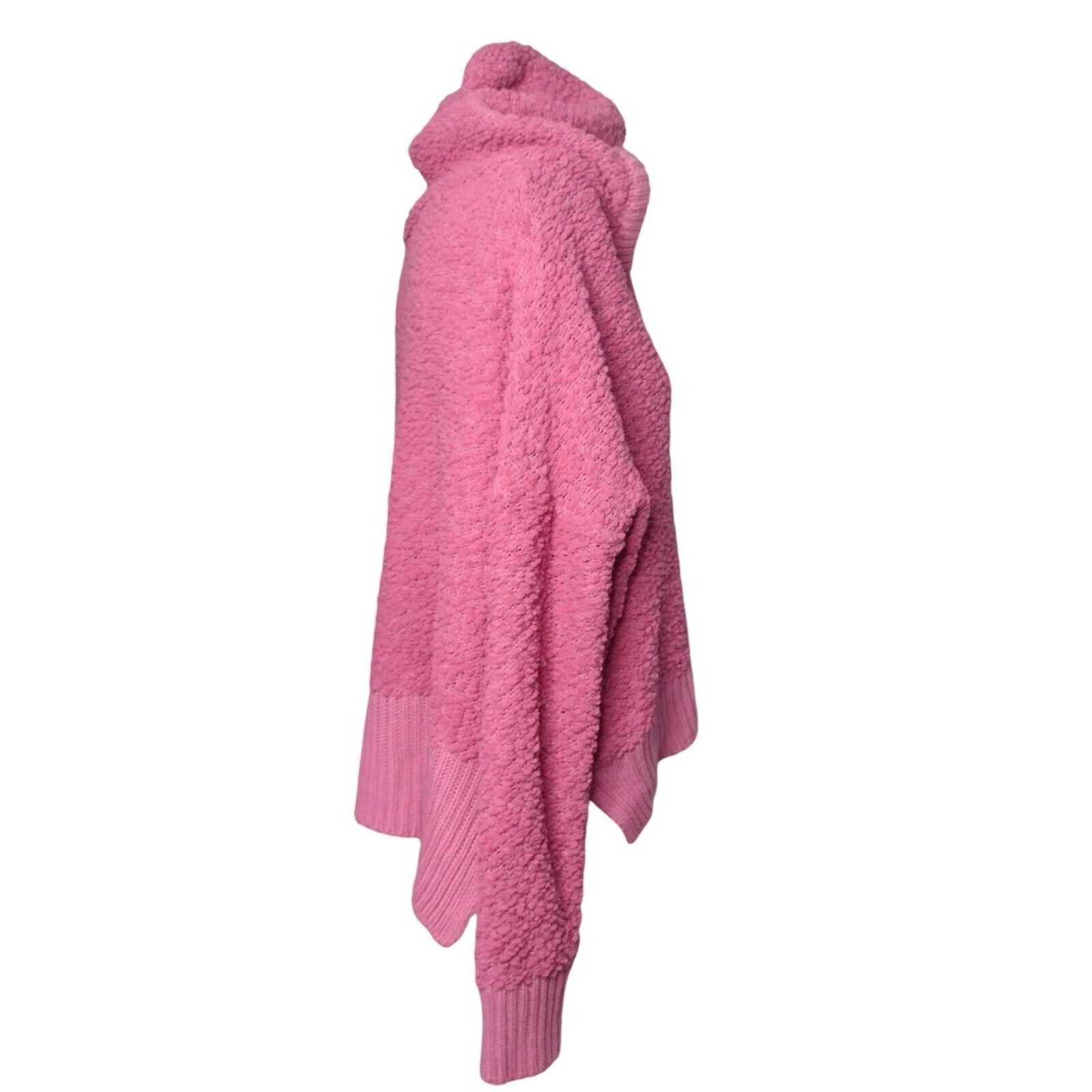 Anthropologie POL Chunky Popcorn Knit Hi Lo Hooded Sweater Size L Pink Rel Size L / US 10 / IT 46 - 3 Thumbnail