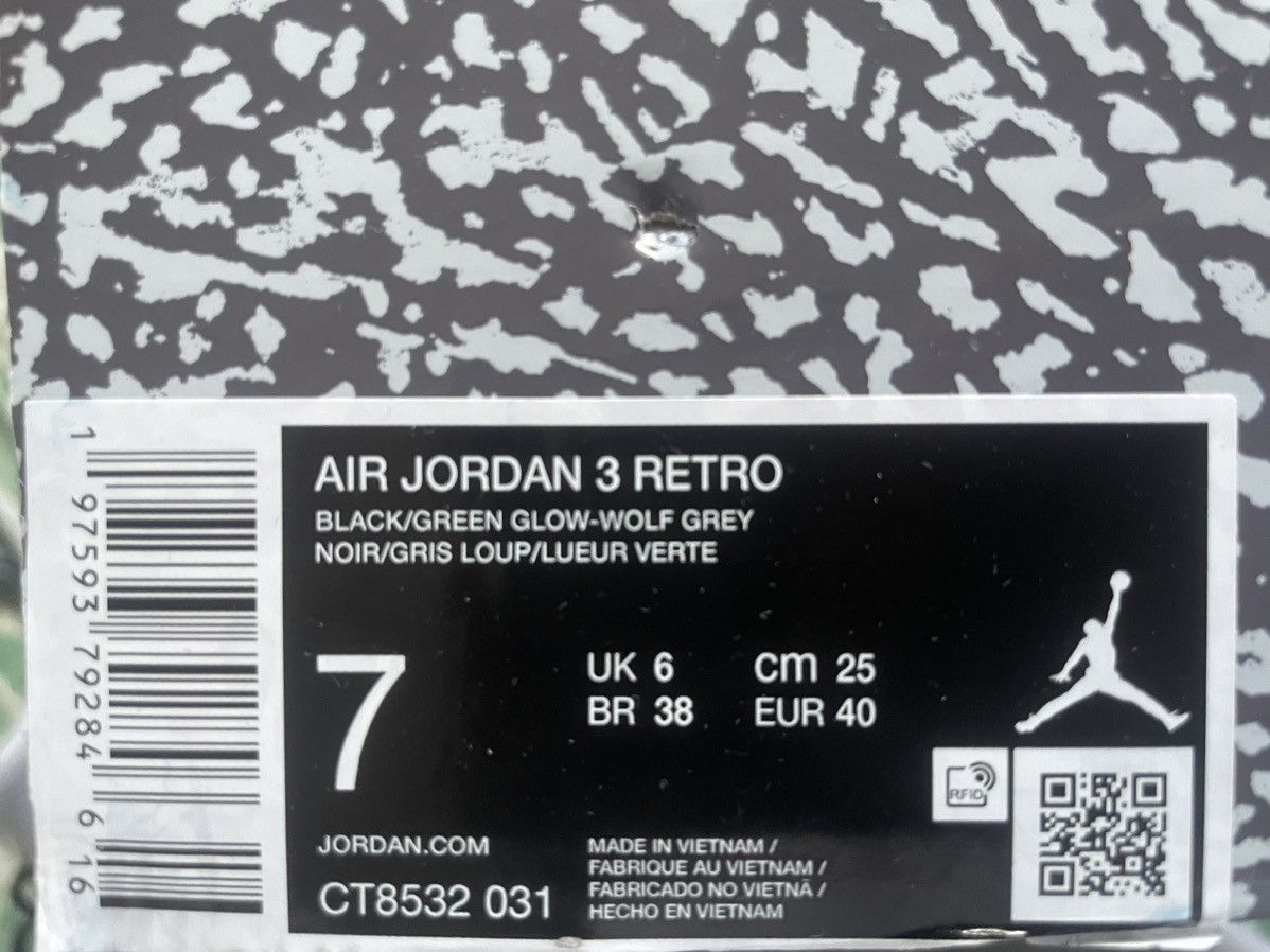 Jordan Brand Jordan 3 Green Glow Size US 7 / EU 40 - 7 Thumbnail