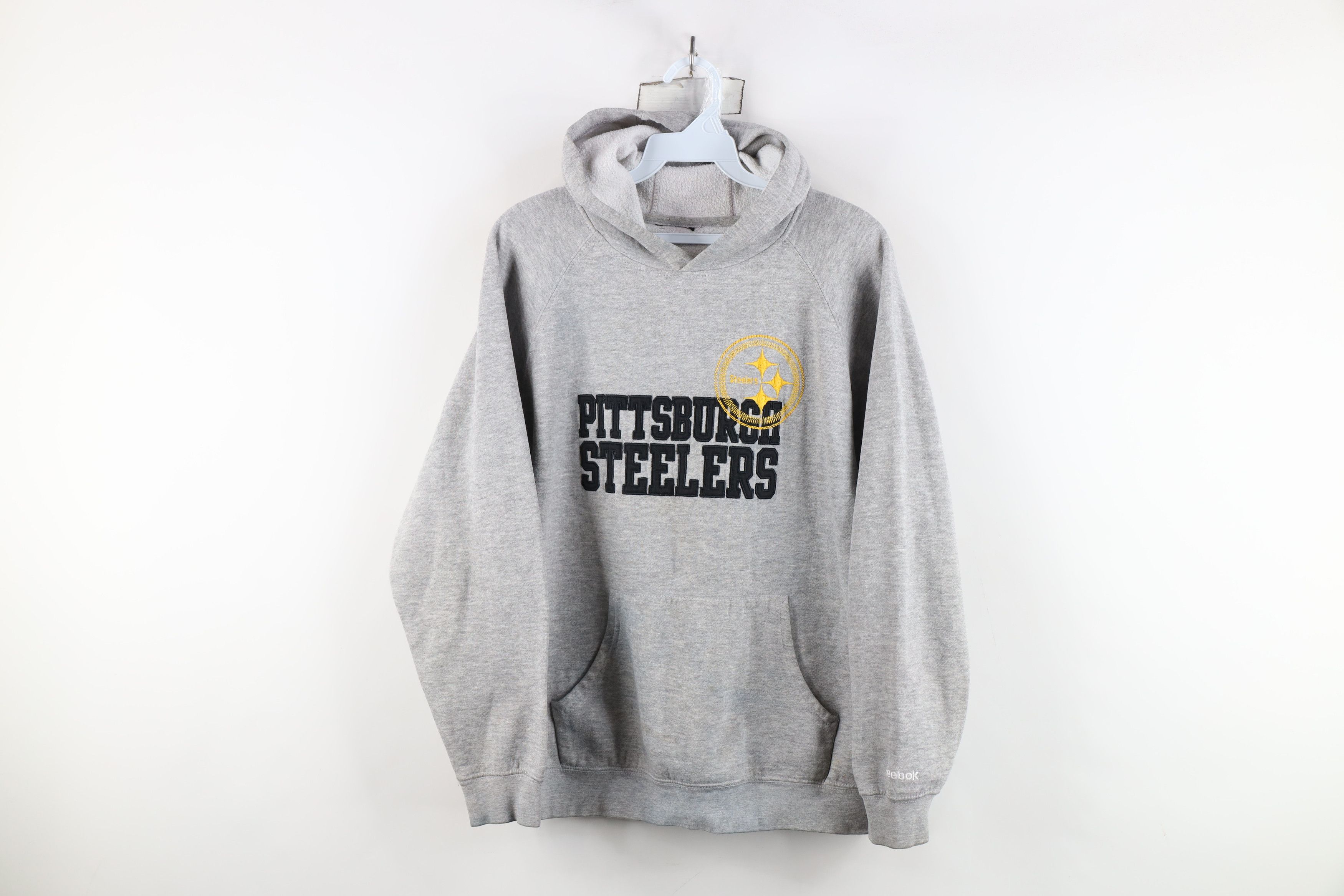 Reebok Vintage Reebok Steelers Football Hoodie Sweatshirt Gray Size S / US 4 / IT 40 - 1 Thumbnail
