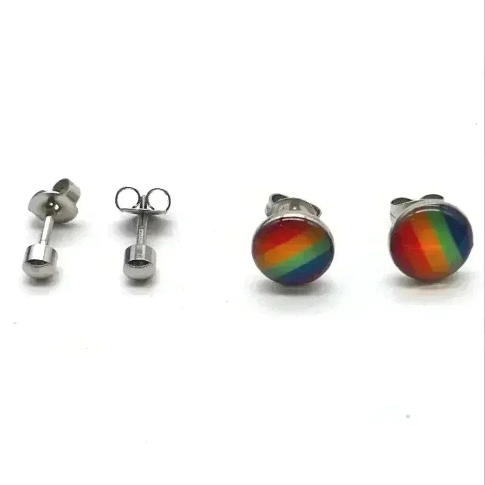 Designer LGBTQ Pride Stainless Steel earring set Size ONE SIZE - 1 Thumbnail