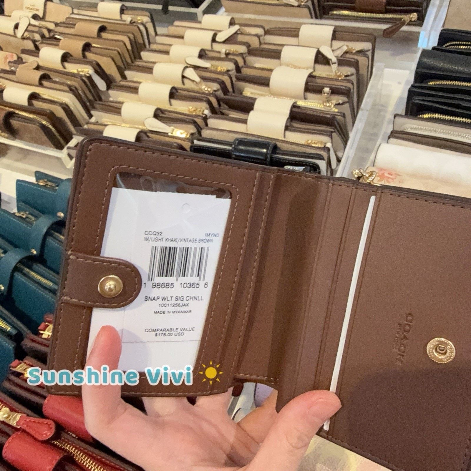 Coach NWT Coach Snap Wallet Chenille CCQ32 Vintage Brown Size ONE SIZE - 9 Thumbnail