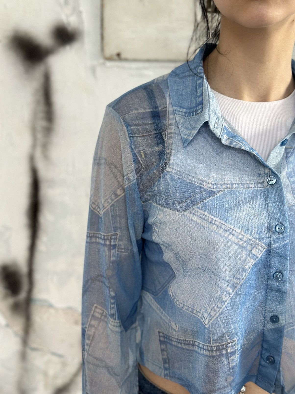 Primark VTG Archival Top Shirt Button Up Size M Staff Pick 00s USA Size M / US 6-8 / IT 42-44 - 6 Thumbnail