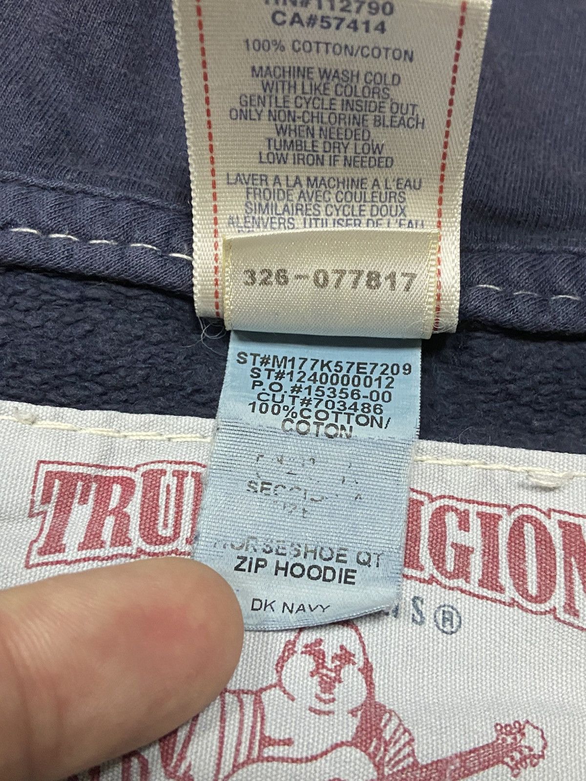 True Religion × Vintage True Religion vintage white stitched hoodie horseshoe Size US L / EU 52-54 / 3 - 9 Thumbnail