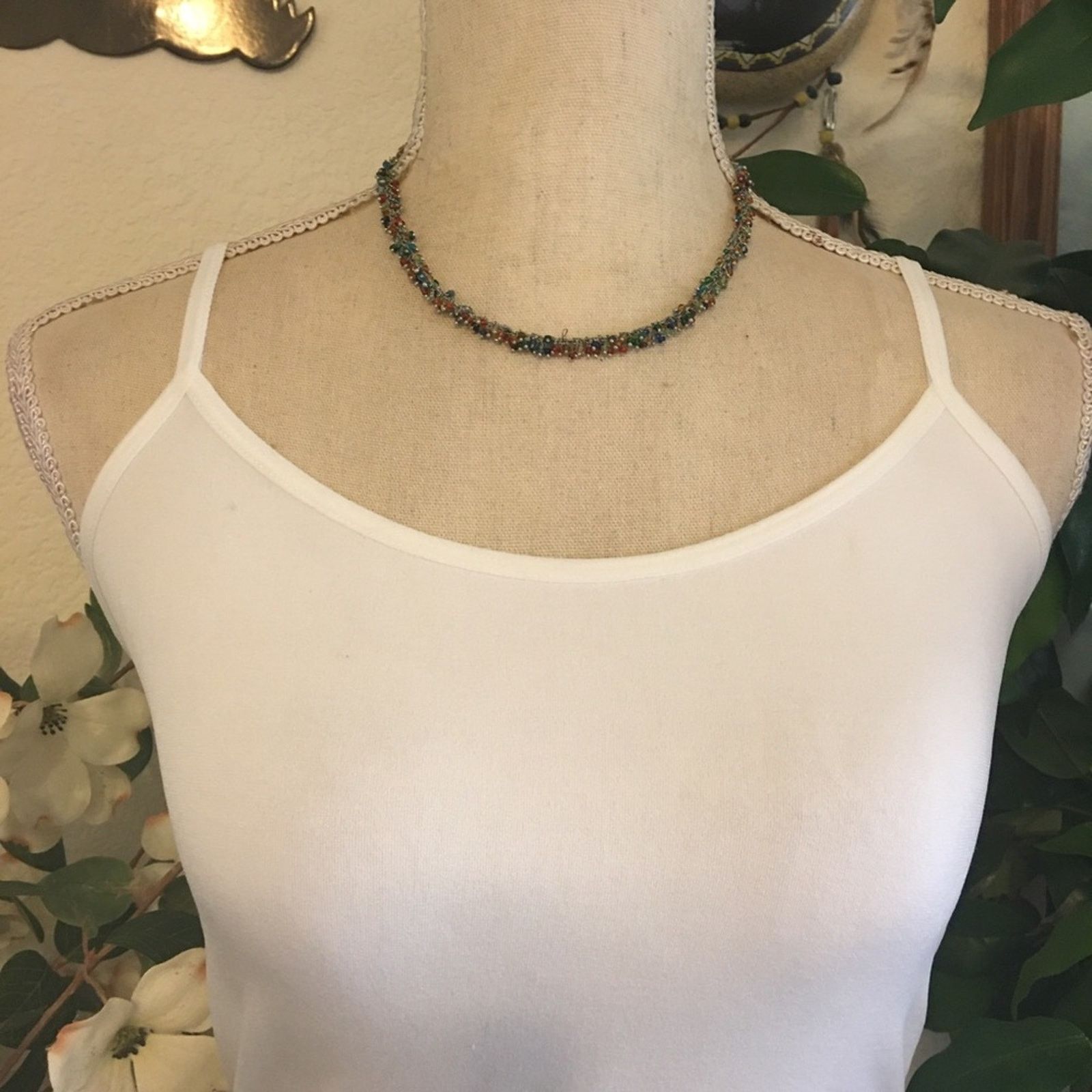 Jewelry Colorful wired seed bead choker necklace Size ONE SIZE - 3 Thumbnail