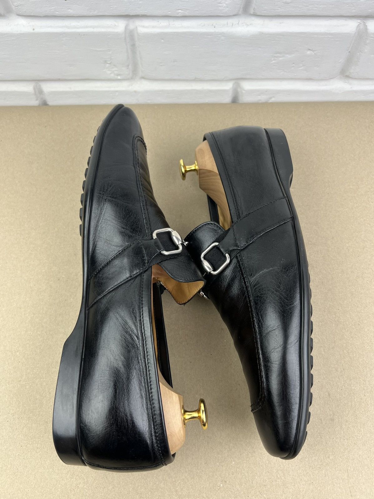 Gucci GUCCI Loafers Leather Slip Ons Shoes HORSEBIT Web Stripe Men Size US 11 / EU 44 - 12 Thumbnail