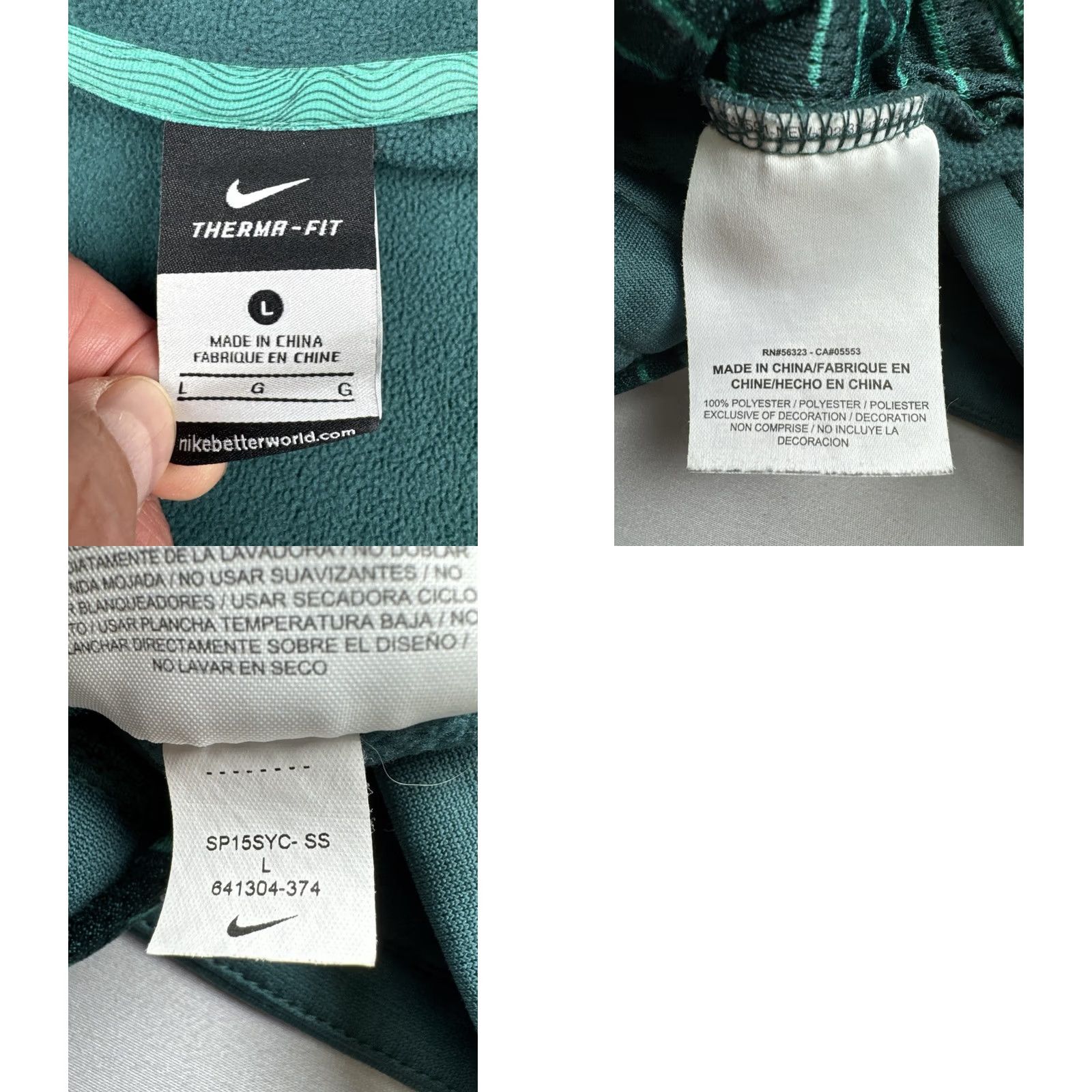 Nike Nike Therma-Fit Hoodie Jacket Green Full Zip KD Basketball Size L Mens Size US L / EU 52-54 / 3 - 9 Thumbnail