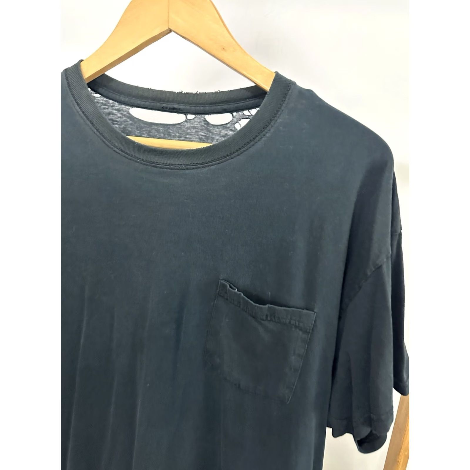 Vintage VTG Cotton T-Shirt XL Pocket Distressed Thrashed Worn Threadbare BOXY Grunge Size US XL / EU 56 / 4 - 6 Thumbnail