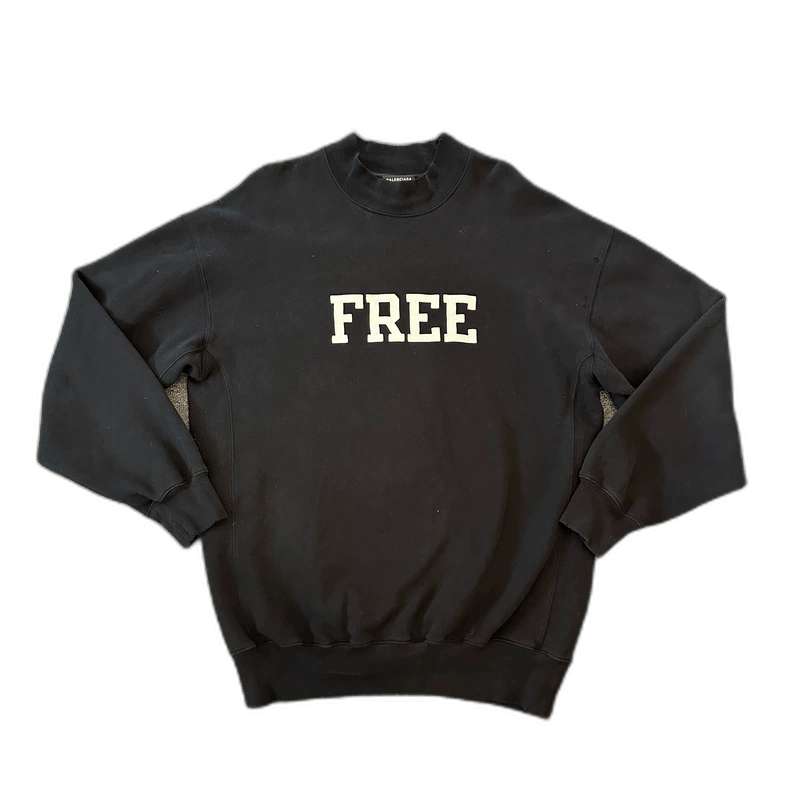 Balenciaga Balenciaga Black Long Sleeve Crewneck Sweatshirt Size US M / EU 48-50 / 2 - 1 Thumbnail
