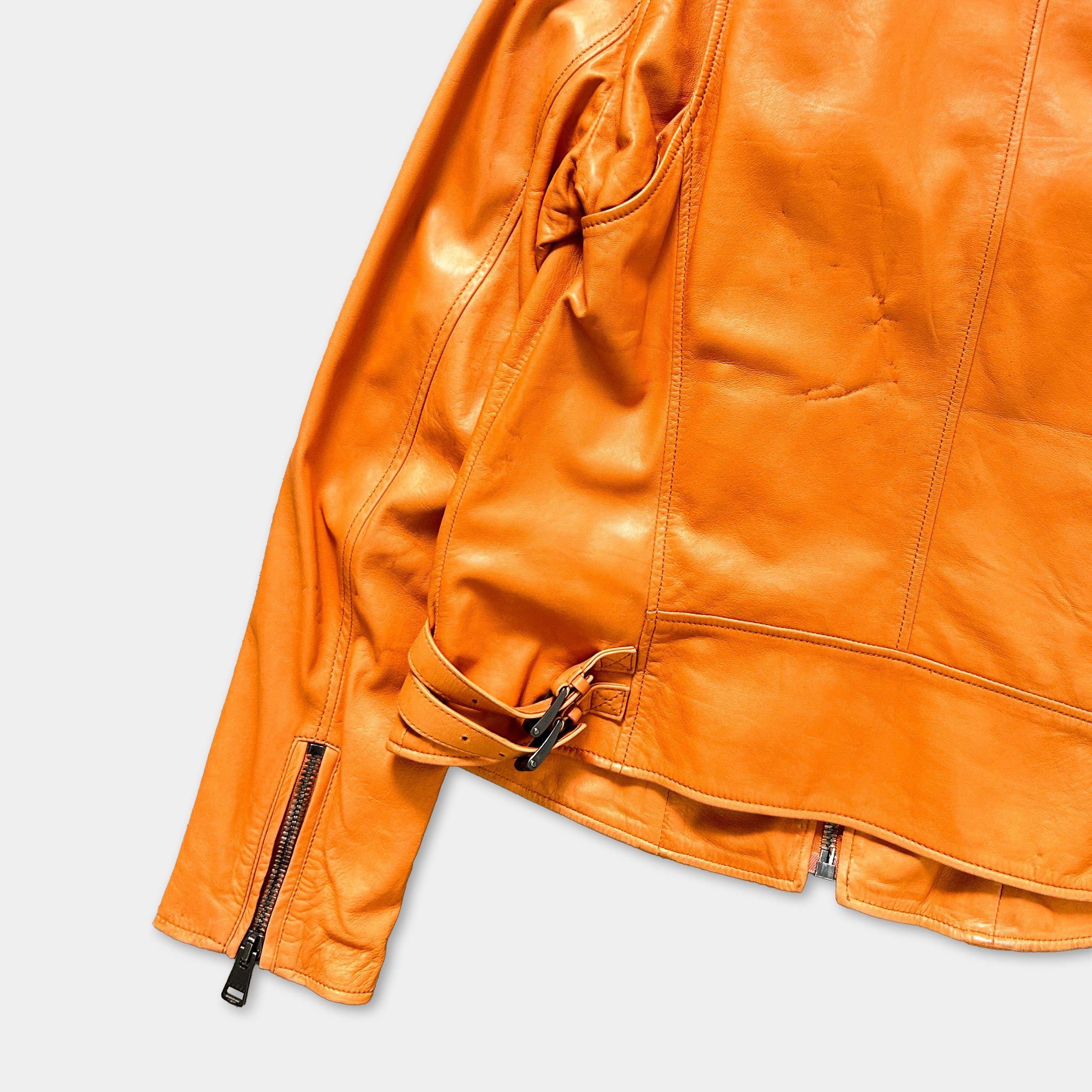 Gucci Gucci 2007 Orange Leather Jacket Size US S / EU 44-46 / 1 - 6 Thumbnail