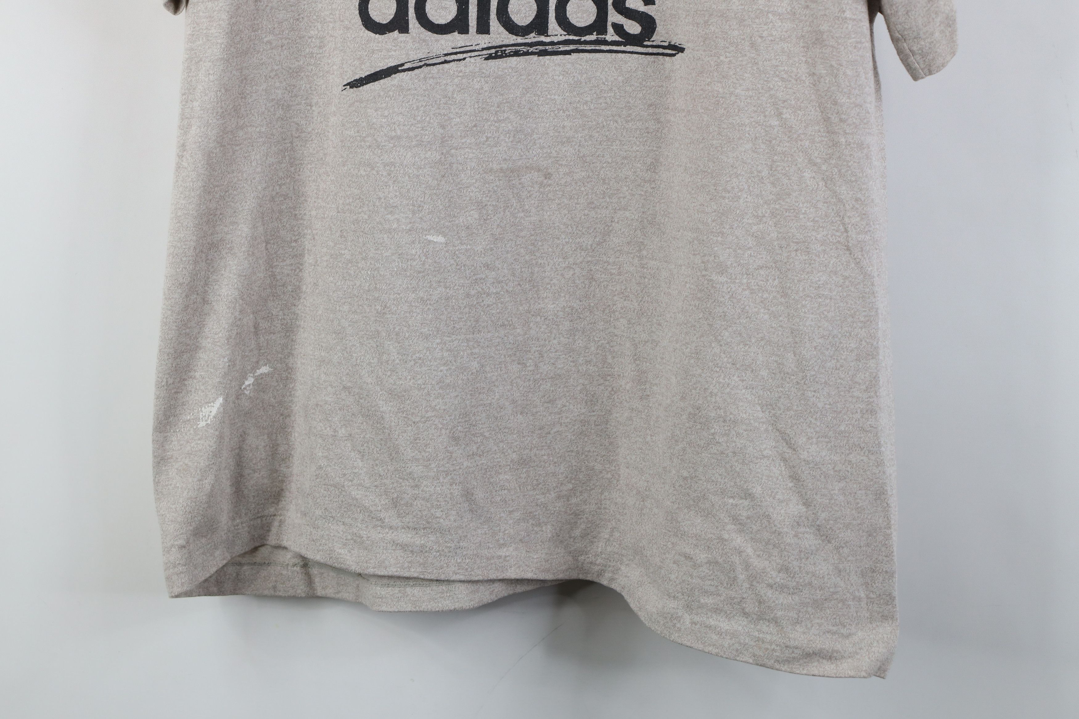 Adidas Vintage 70s 80s Adidas Spell Out Trefoil T-Shirt Gray USA Size US L / EU 52-54 / 3 - 3 Thumbnail