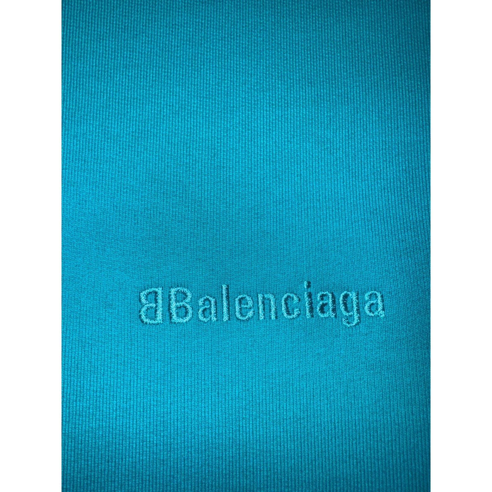 Balenciaga Balenciaga Logo Oversized Turquoise Blue Hoodie Cotton Large Size US L / EU 52-54 / 3 - 4 Thumbnail