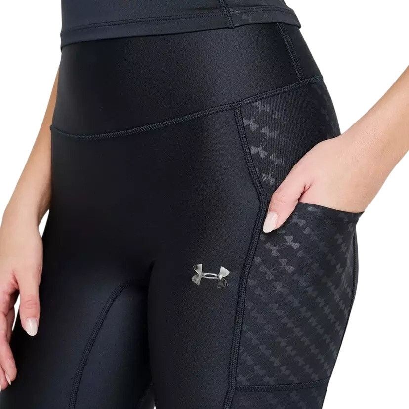 Under Armour Women's Under Armour Emboss Black Leggings - Size XS - New Size 24" / US 00 / IT 34 - 4 Thumbnail