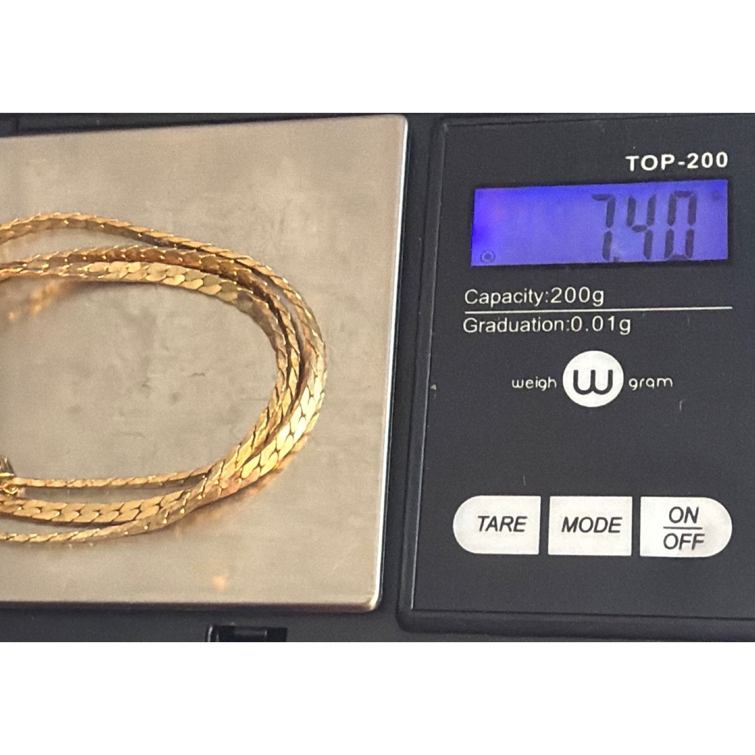 Other Vintage Gold Tone Flat Herringbone Chain Necklace Layer 17.5 Size ONE SIZE - 4 Thumbnail