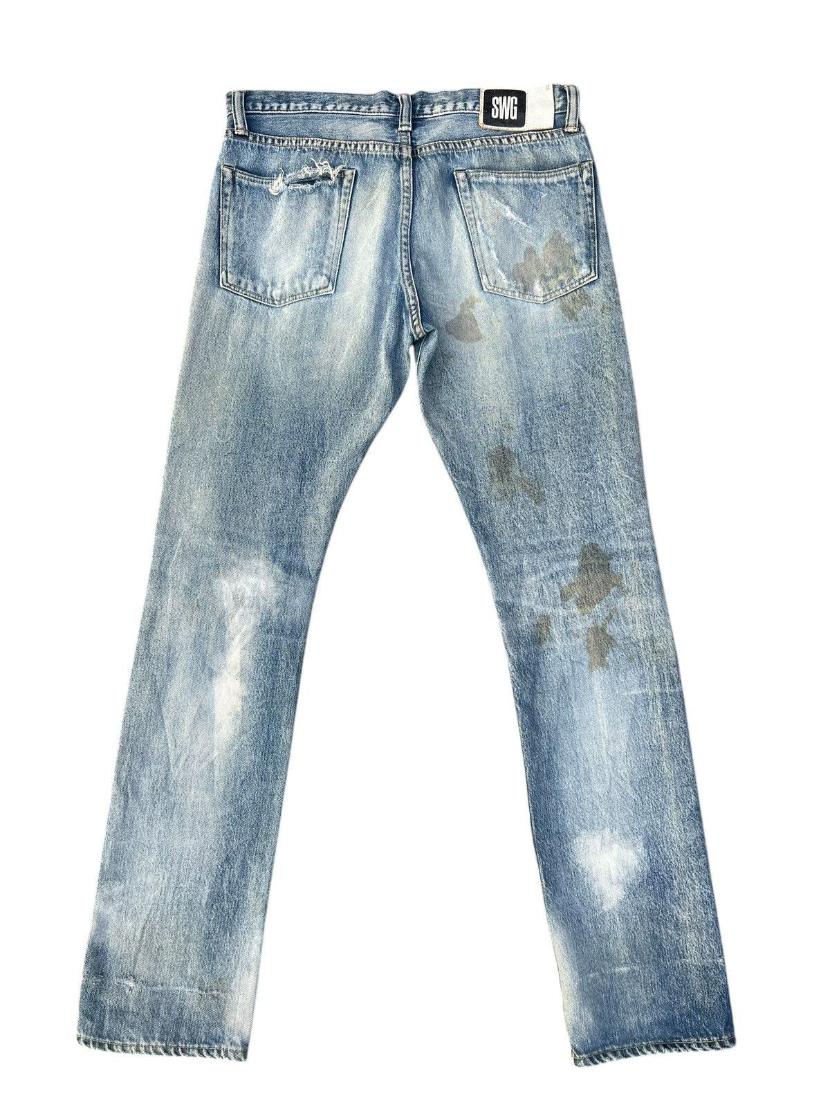 Swagger Vintage Swagger Japan Fade Stains Distress Denim Jeans Size US 30 / EU 46 - 13 Thumbnail