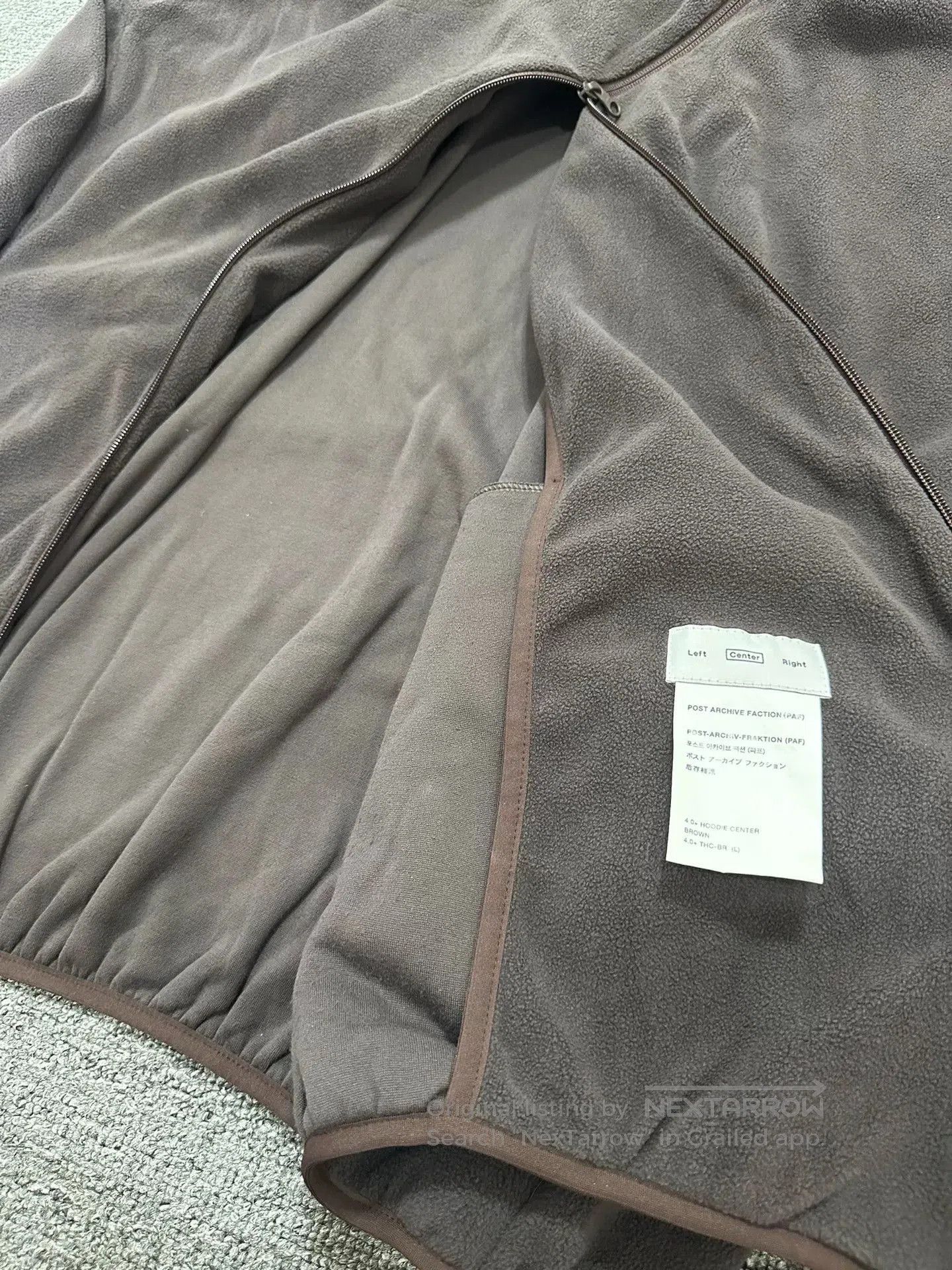 POST ARCHIVE FACTION (PAF) soft brown fleece hooded sweatshirt for men. Size US L / EU 52-54 / 3 - 3 Thumbnail