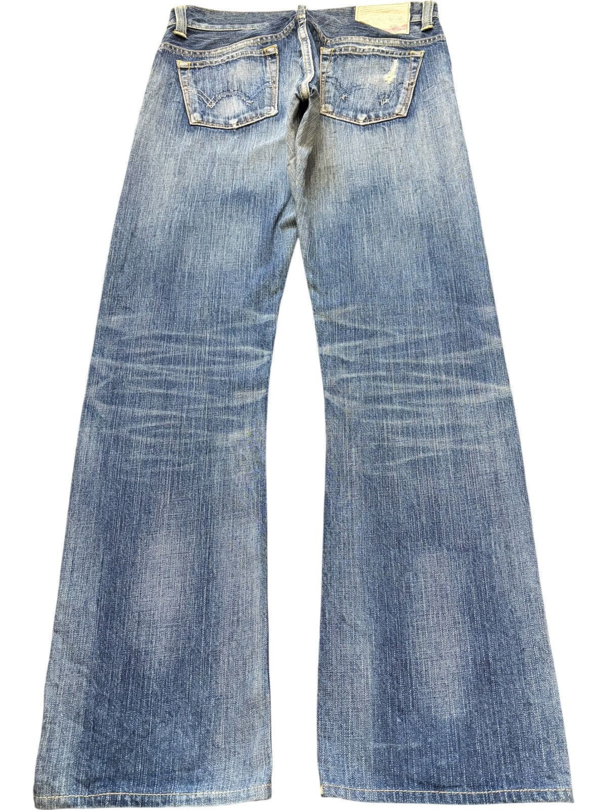 Edwin Vintage Edwin 503 Faded Wash Distress Flare Jeans Size 30" / US 8 / IT 44 - 2 Thumbnail