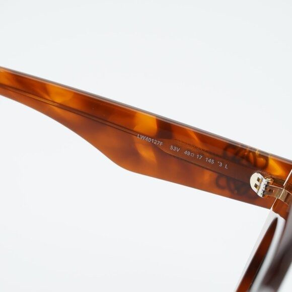 Loewe Loewe LW40127F 53V Sunglasses Shiny Havana Cat Eye Frame Size ONE SIZE - 7 Thumbnail