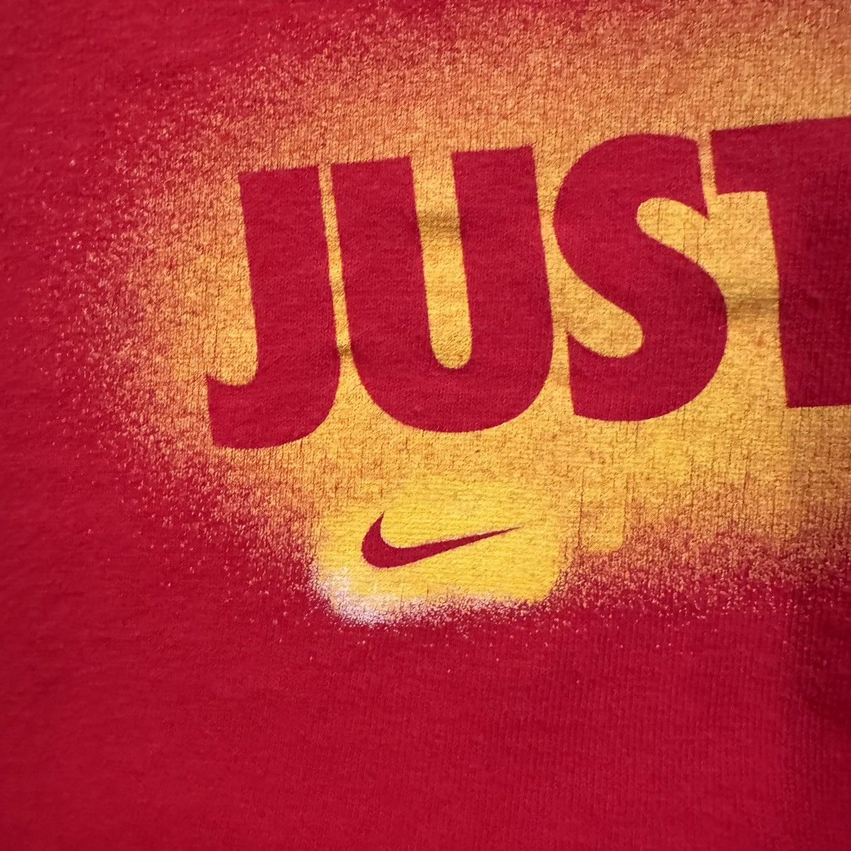 JNCO × Nike × Stussy Vintage 90s Red And Yellow Nike “Just Do It” Graphic Tee L Size US L / EU 52-54 / 3 - 4 Thumbnail