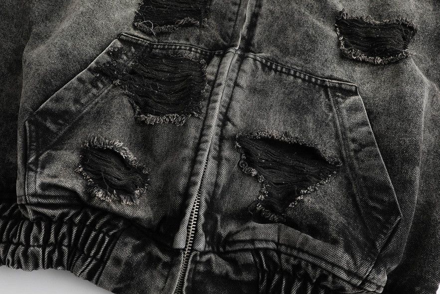 Juun.J Juun.J Destroyed Denim Hooded Jacket Size US M / EU 48-50 / 2 - 8 Thumbnail