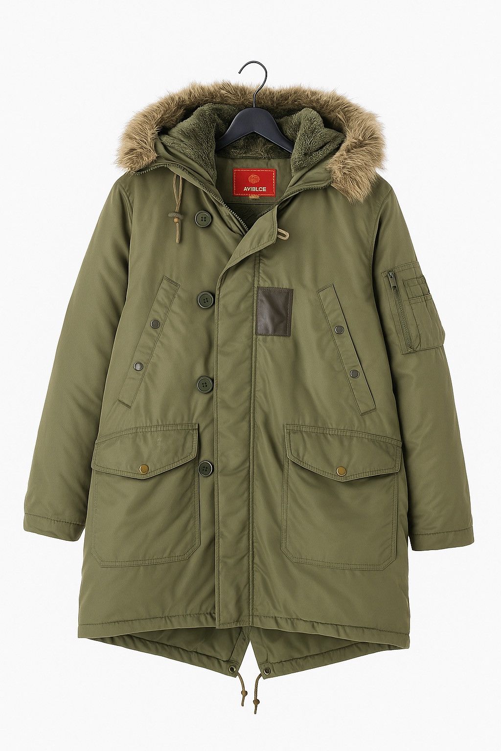 Vintage Avirex Military M-65 Fishtail Parka Faux Fur Hood