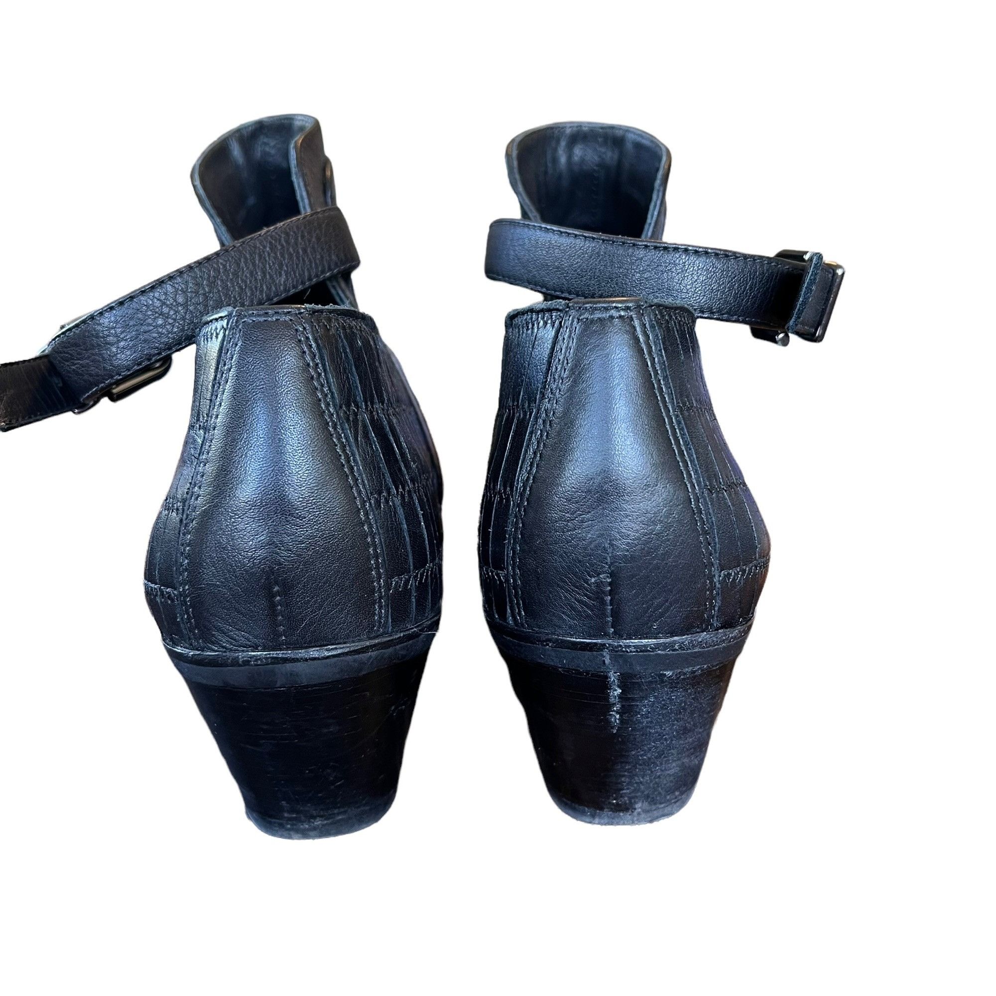 Other Via Spiga Soft Leather Black Ankle Block Chunky Heel Boots 1 Size US 10 / IT 40 - 5 Thumbnail