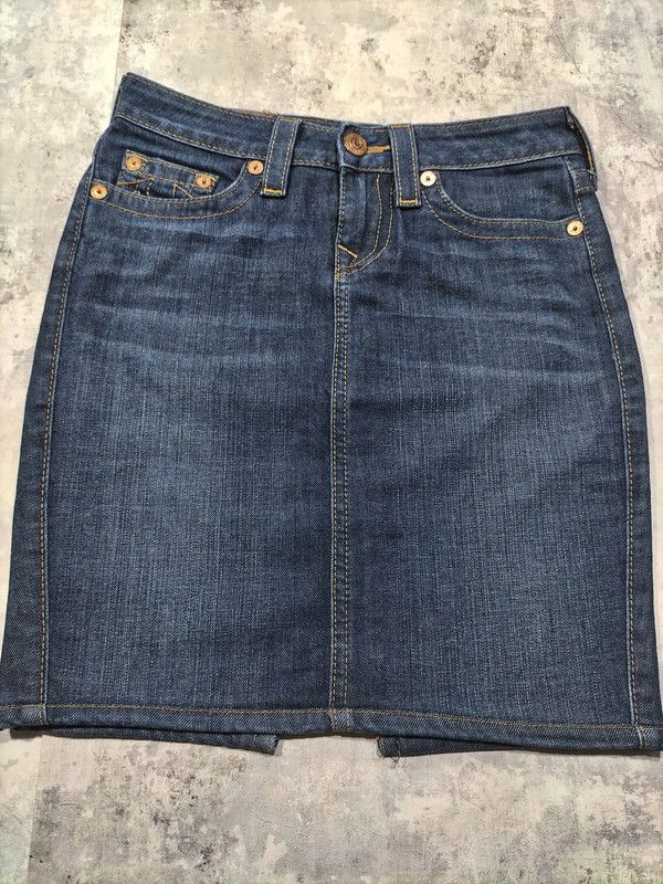 True Religion true religion audrey pencil fitted midi denim skirt y2k rare Size 29" - 2 Thumbnail