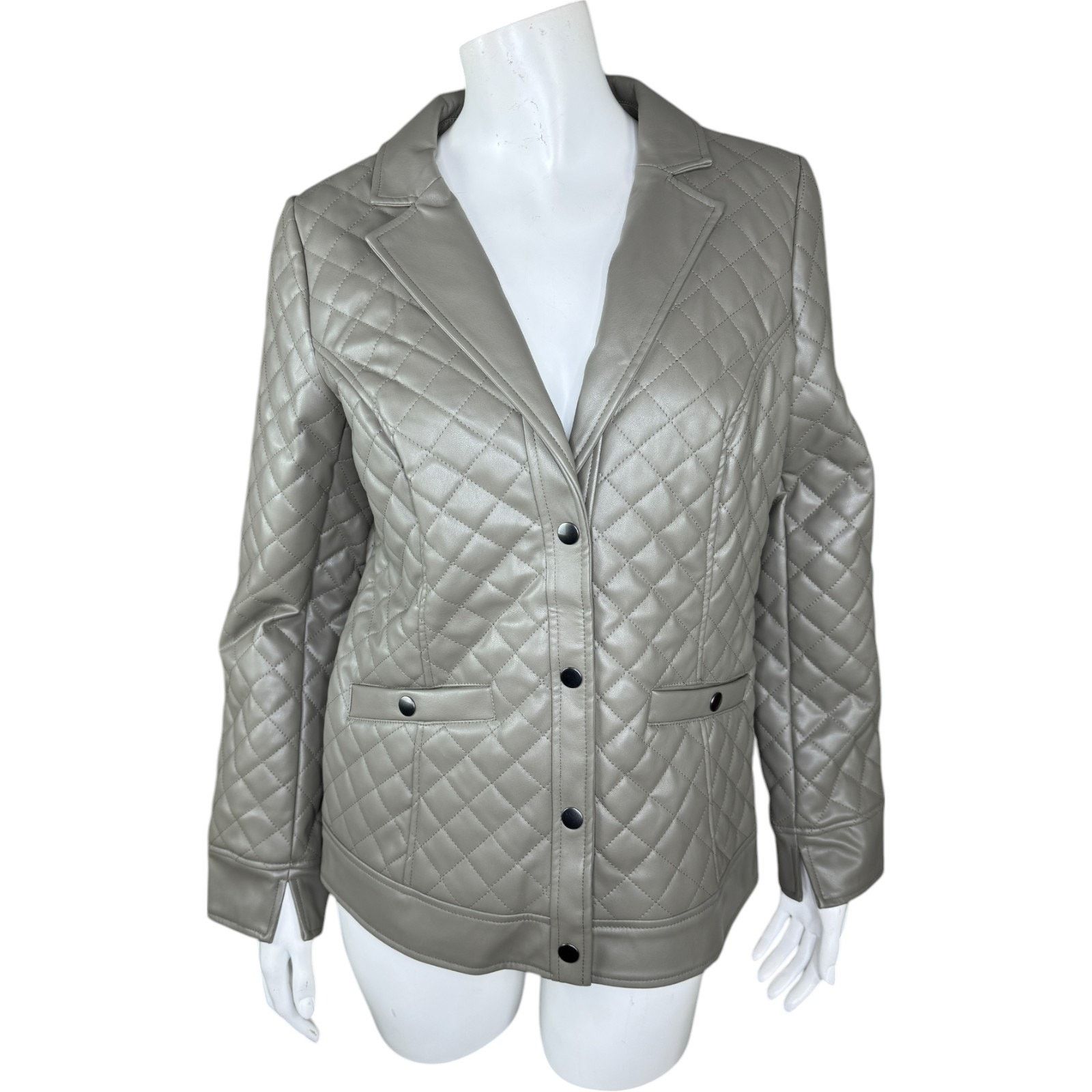 Denim & Co. Denim & Co. Signature Faux Leather Blazer Olive XX-Small Size XXS / US 00 / IT 34 - 1 Thumbnail