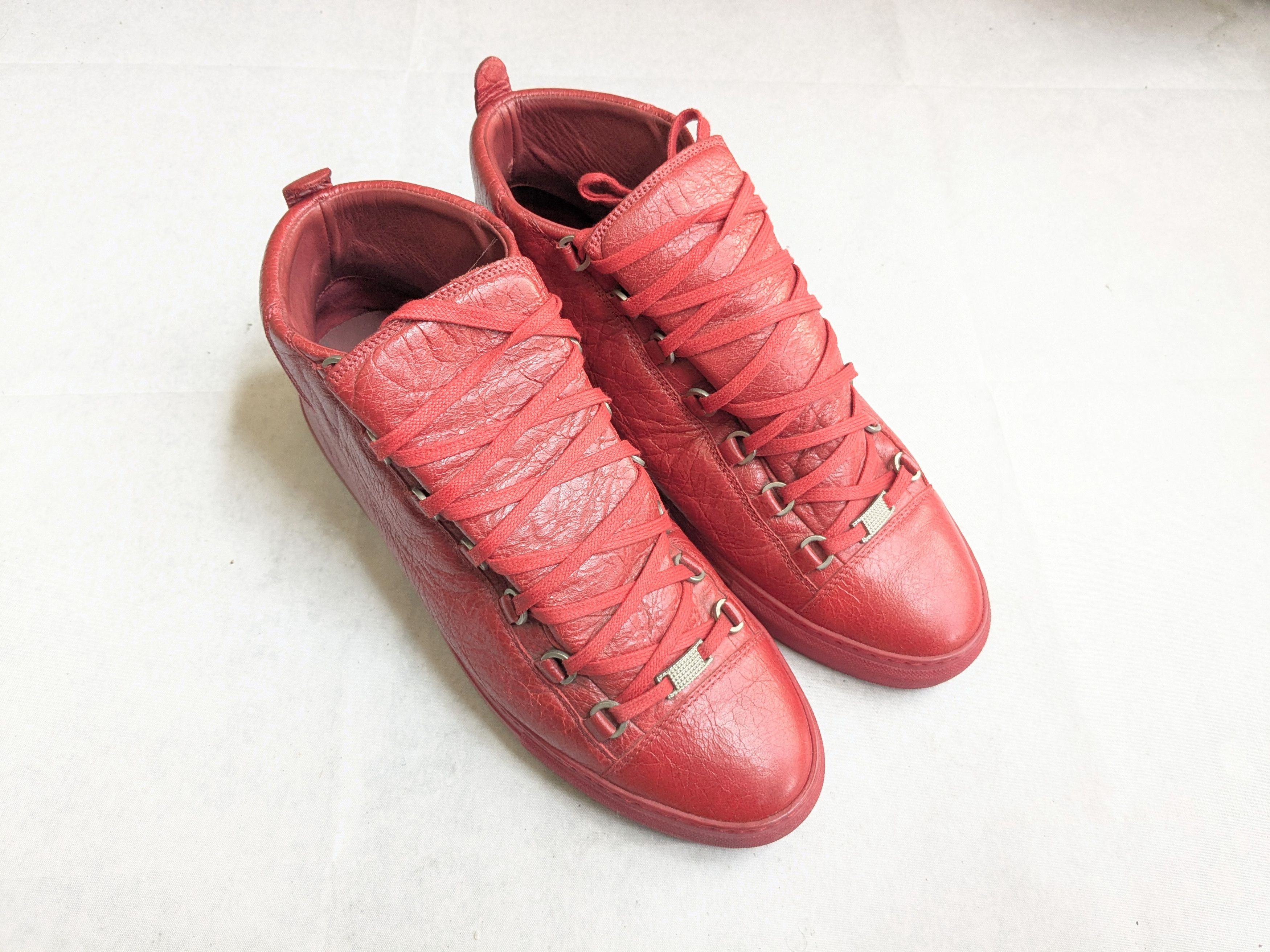 Balenciaga Balenciaga Arena Sneakers Red 12 High Tops Leather Size US 12 / EU 45 - 4 Thumbnail