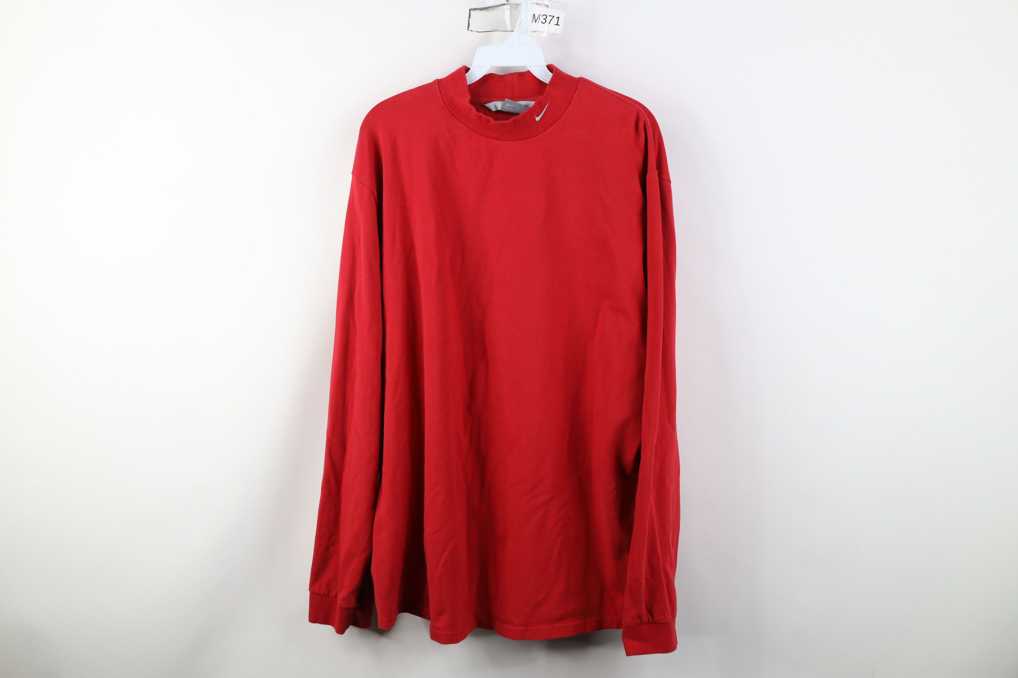 Nike Vintage Nike Mini Swoosh Mock Neck Long Sleeve T-Shirt Red Size US L / EU 52-54 / 3 - 1 Thumbnail