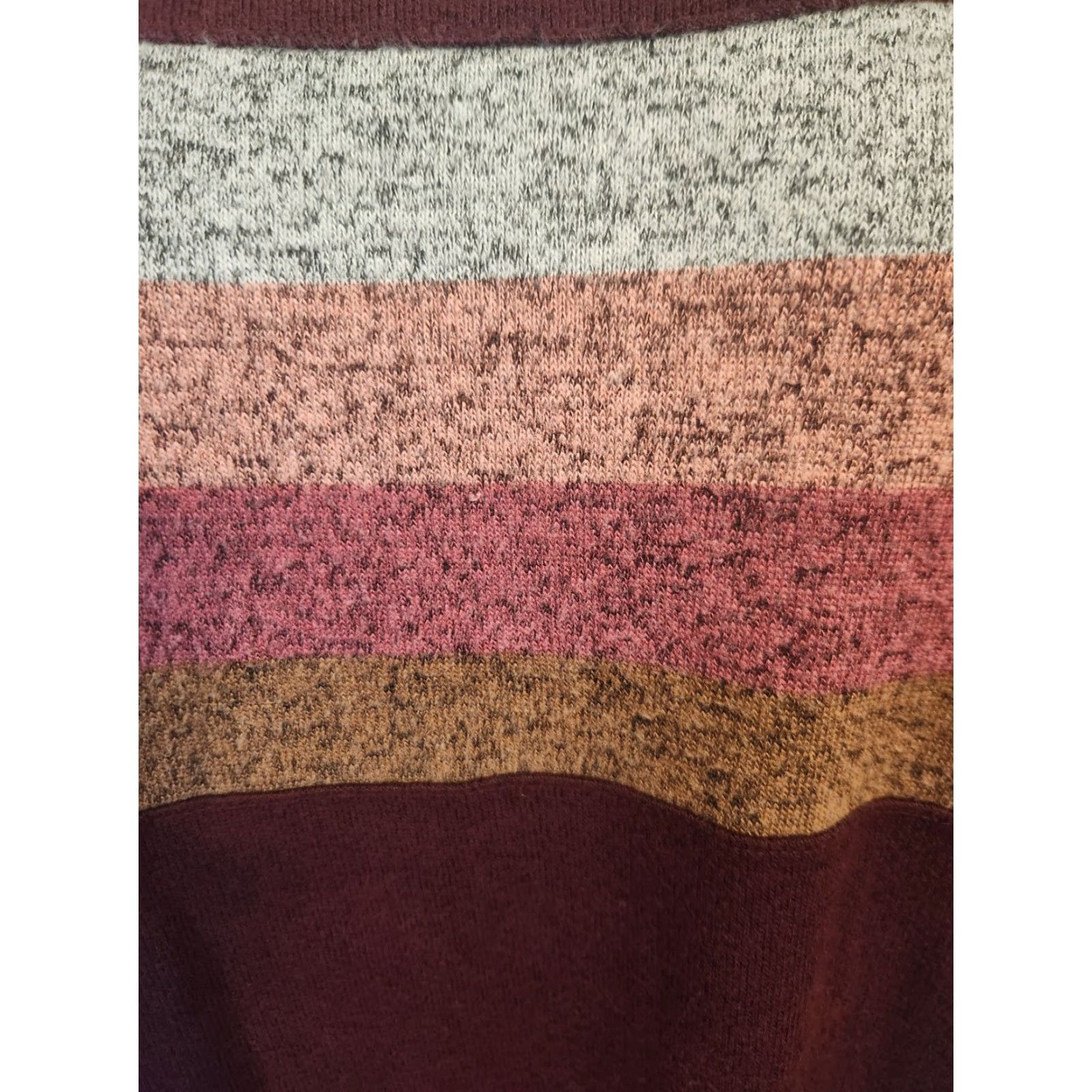 Pinko Sonoma Burgundy Pink Striped Stretch Sweater Top 2X Woman Pullover Round Neck Long Sleeve Size XXL / US 16-18 / IT 52-54 - 2 Thumbnail