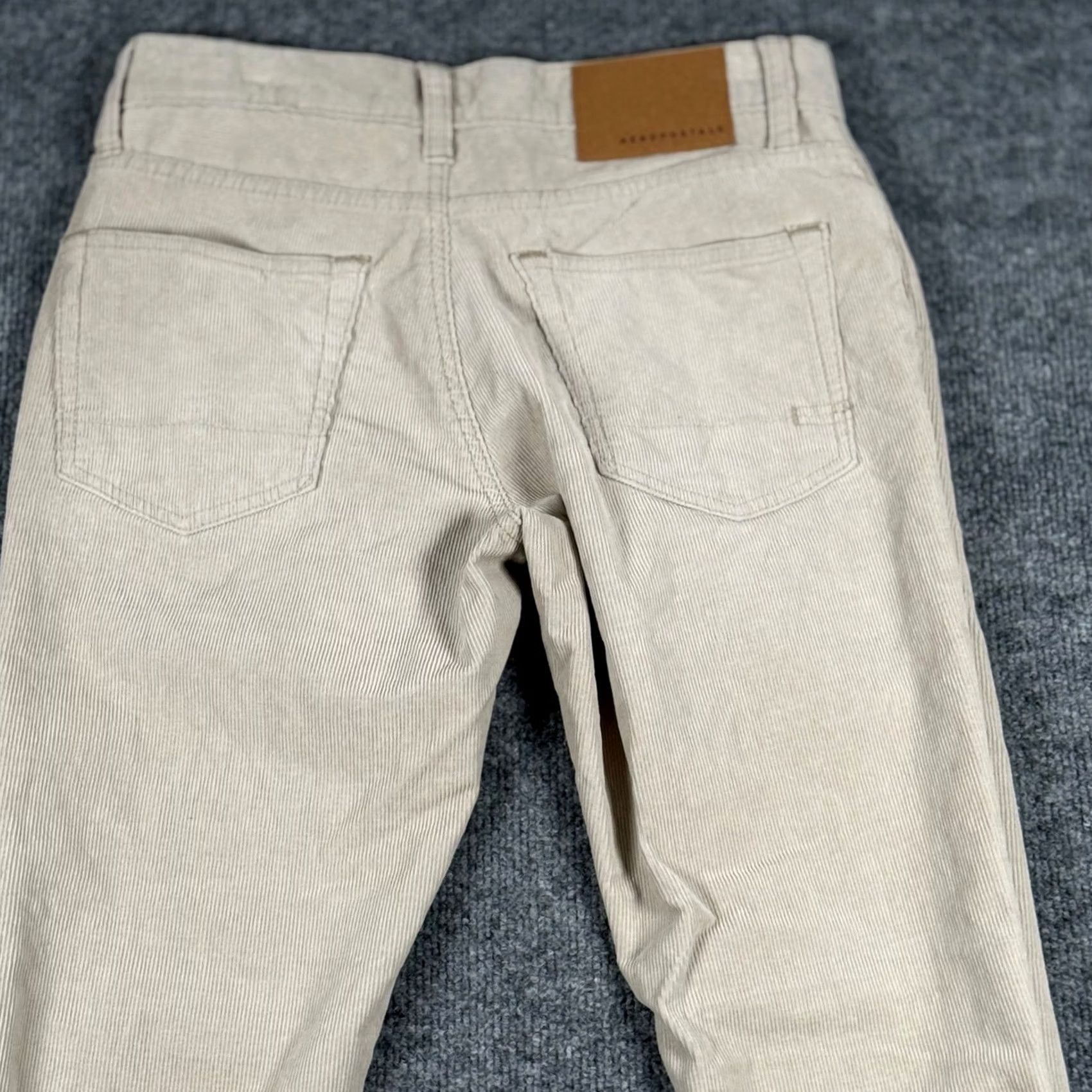 Aeropostale Aeropostale Skinny Corduroy Pants Beige 29x29 Men Slim 5-Pocket Denim Style Jeans Stretch Vintage No N/A Size US 29 - 4 Thumbnail