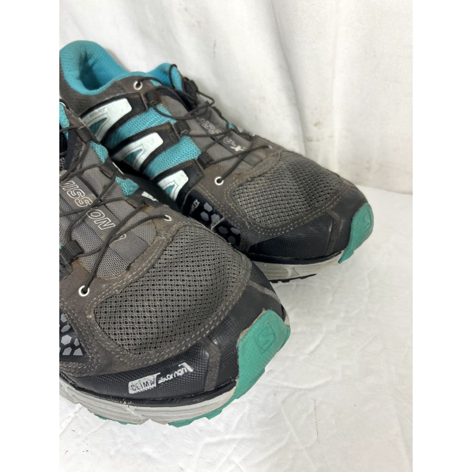 Salomon Womens Salomon X Mission 3 CS Trail Running Shoes Sneaker Women 12 Gray Black Teal Size US 11 / IT 41 - 2 Thumbnail