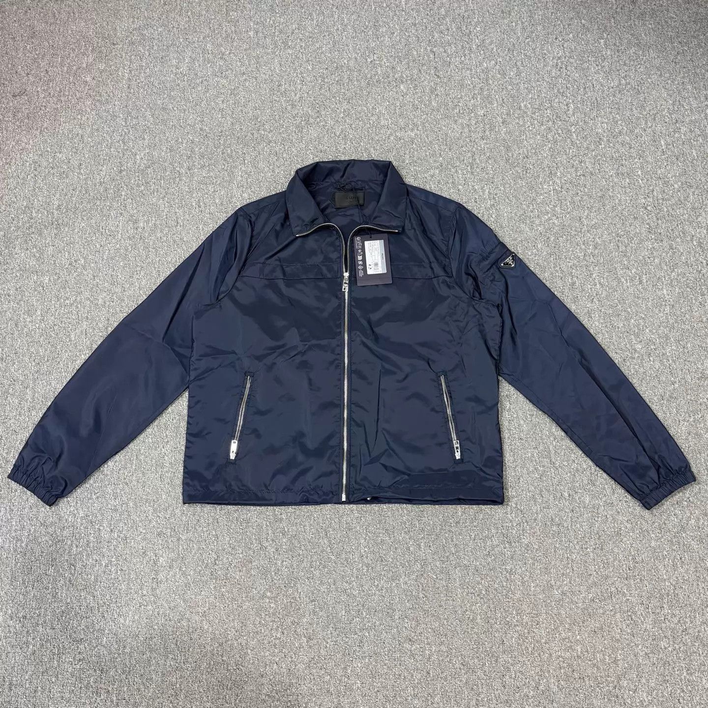 Prada Blue Lightweight Zip-Front Jacket - XL Size US XL / EU 56 / 4 - 1 Thumbnail