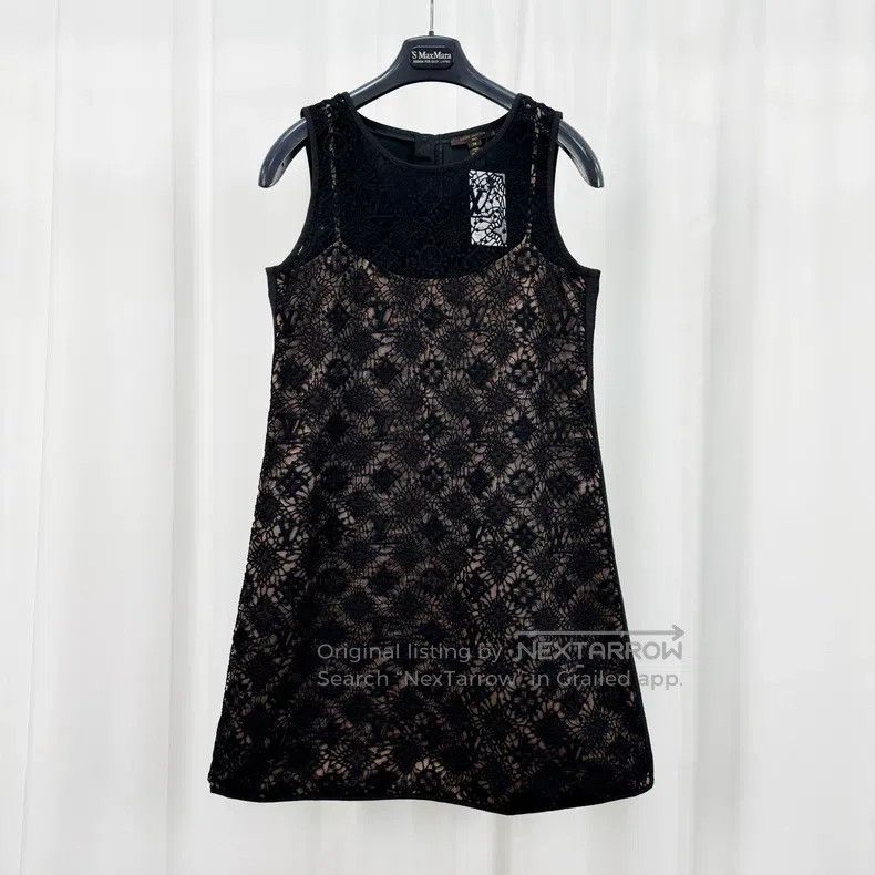 Louis Vuitton Louis Vuitton Black lace full print vest dress Size XS / US 0-2 / IT 36-38 - 1 Thumbnail