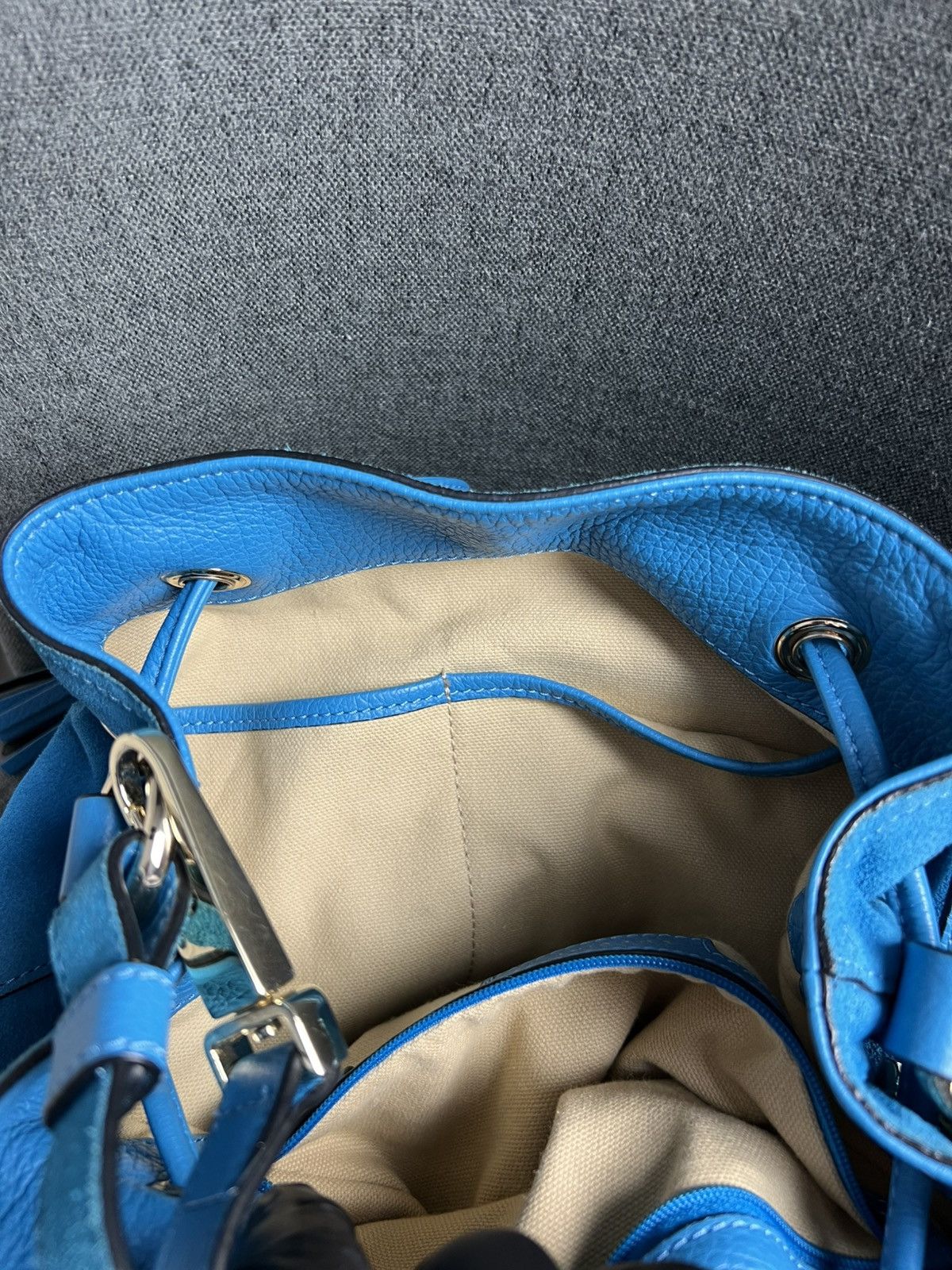 Vintage Luxury Coccinelle Blue Suede bag Size ONE SIZE - 17 Thumbnail
