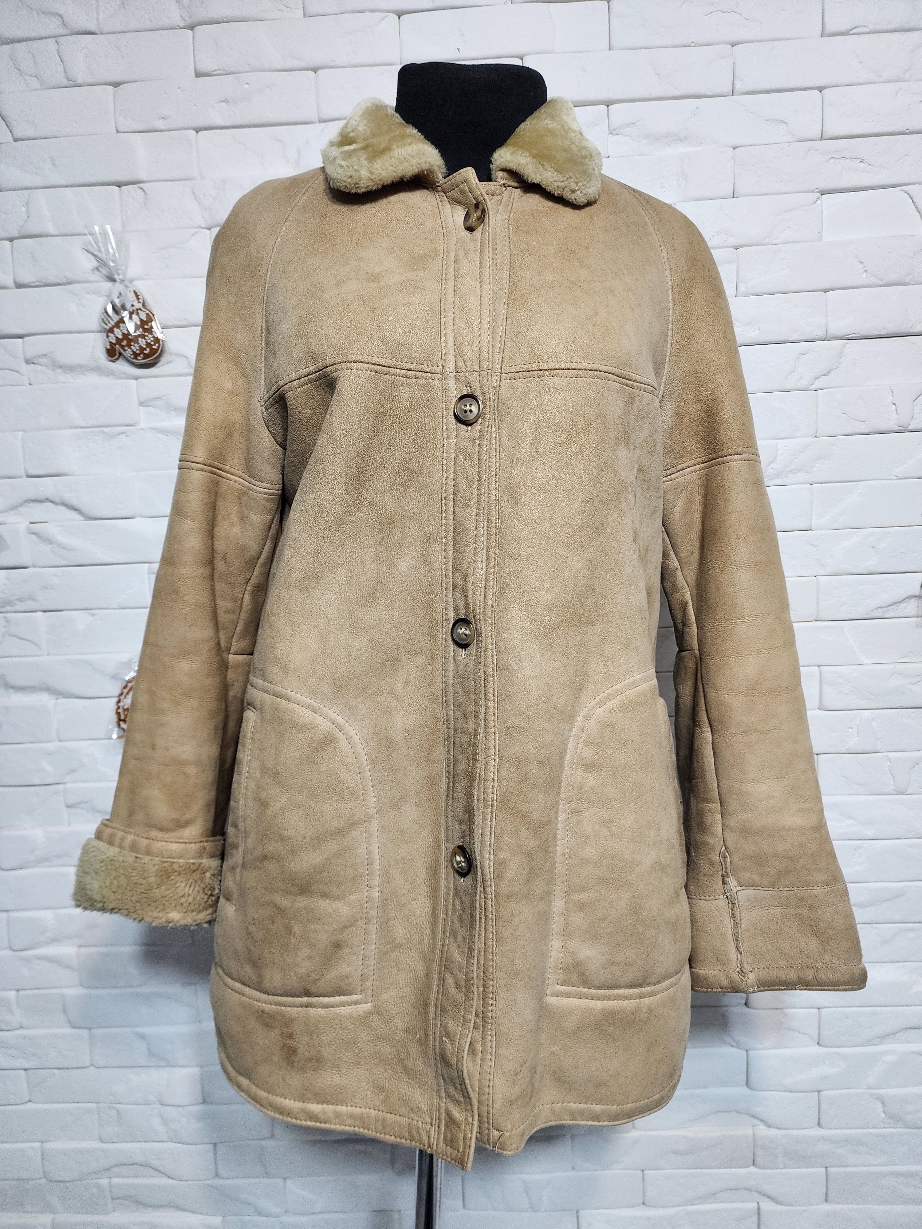 Furla Brown Sheepskin Coat: Women's Warm Genuine Fur Winter Coat Size L / US 10 / IT 46 - 1 Thumbnail